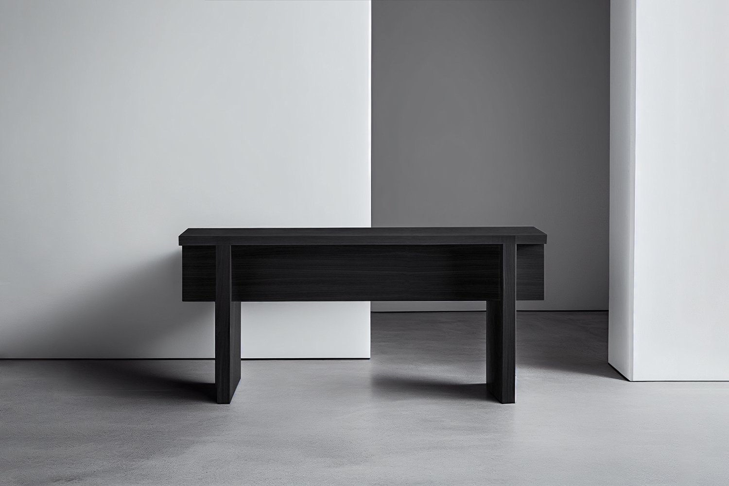 Minimal Console Table, Sideboard Made of Black Tinted Oak Solid Wood, Narrow Console by NONO Furniture —3.jpg