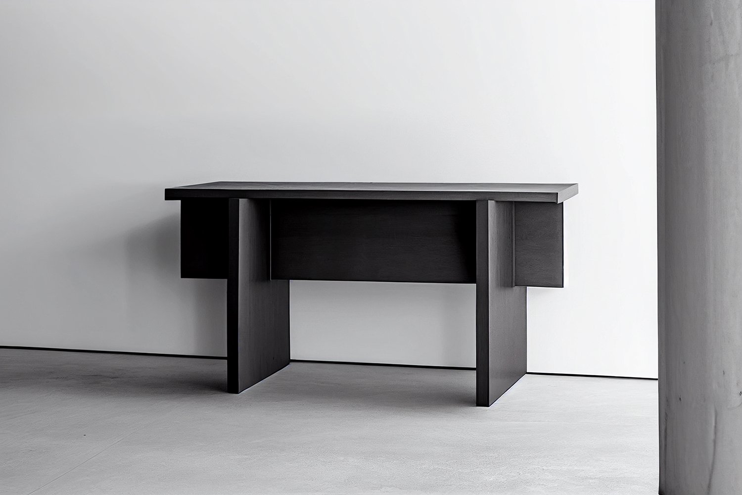 Minimal Console Table, Sideboard Made of Black Tinted Oak Solid Wood, Narrow Console by NONO Furniture —5.jpg