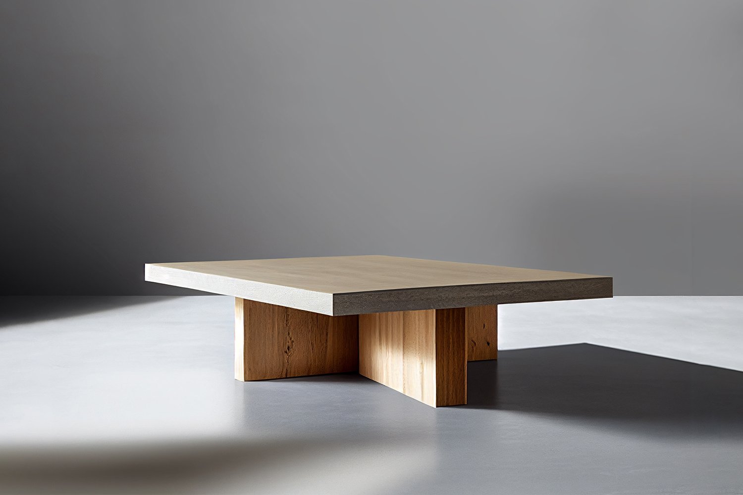 Square Coffee Table With Cruciform Base Made With Beautiful Veneer Wood by NONO Furniture — 2.jpg