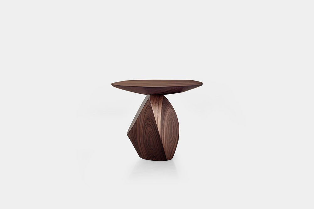 Sculptural Side Table Made of Solid Walnut Wood Solace S3 by Joel Escalona — 1.jpg
