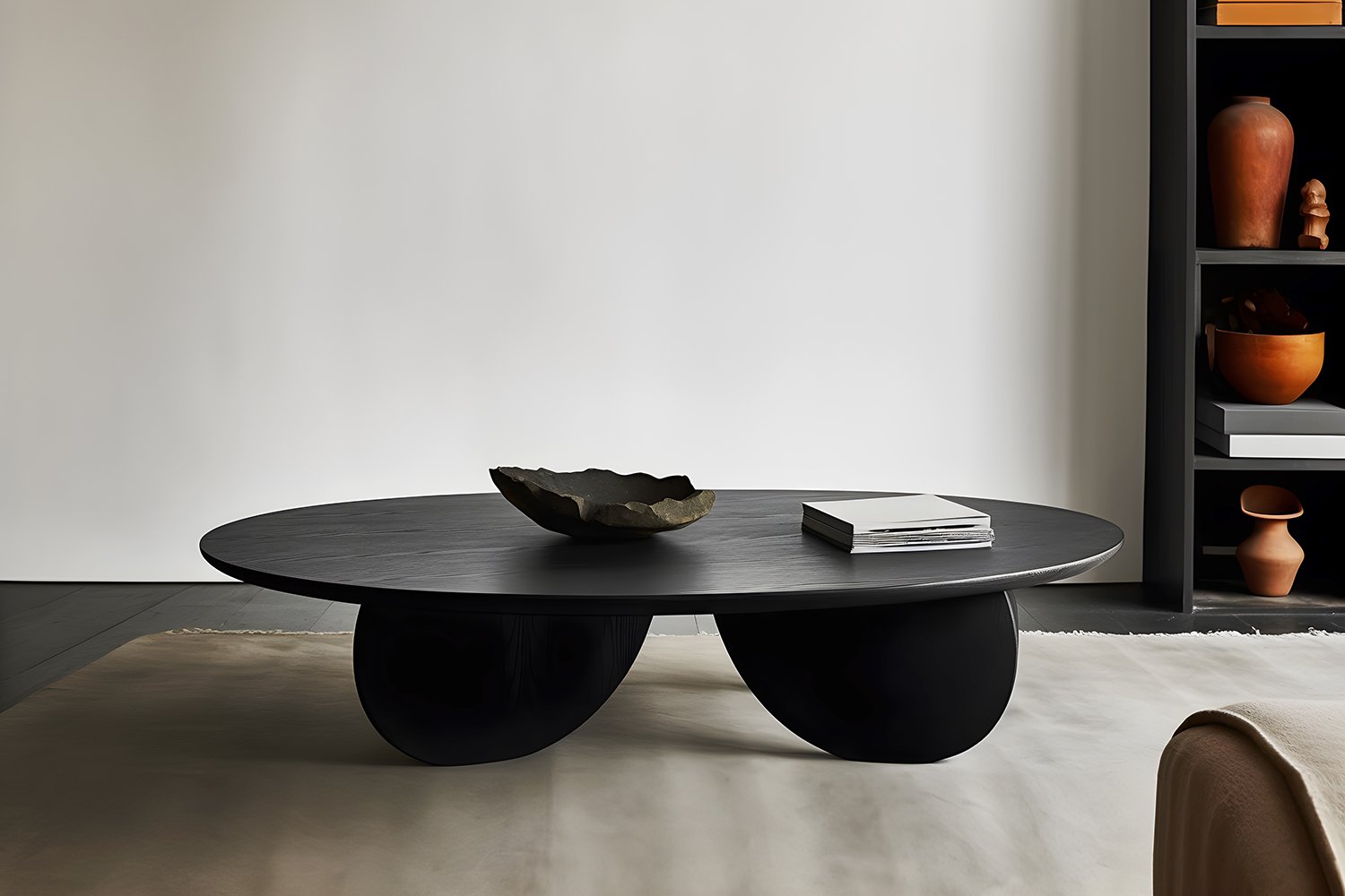 Solid Wood Black Tinted Coffee Table, Fishes Series 12 by Joel Escalona — 2.jpg