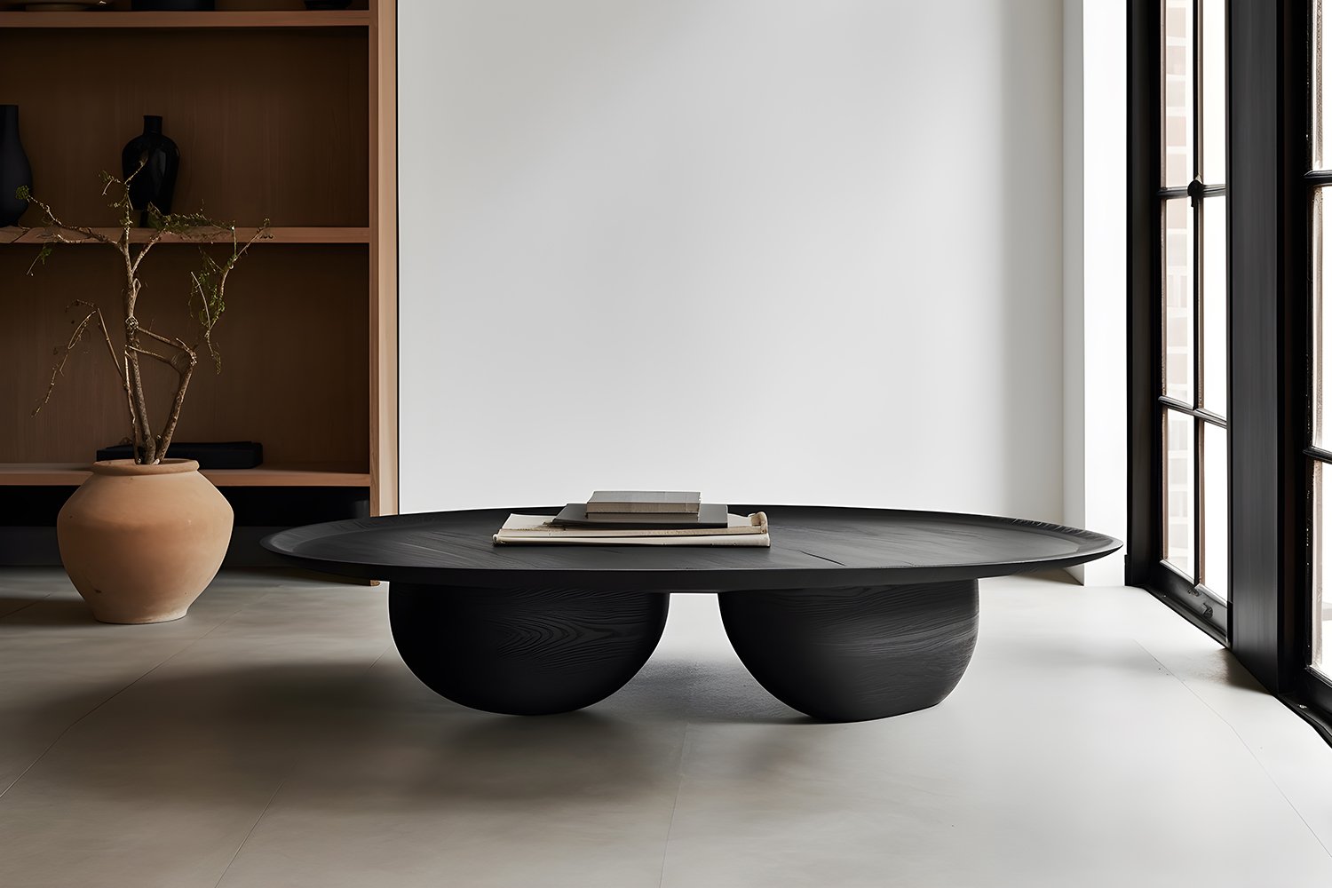 Solid Wood Black Tinted Coffee Table, Fishes Series 12 by Joel Escalona — 4.jpg