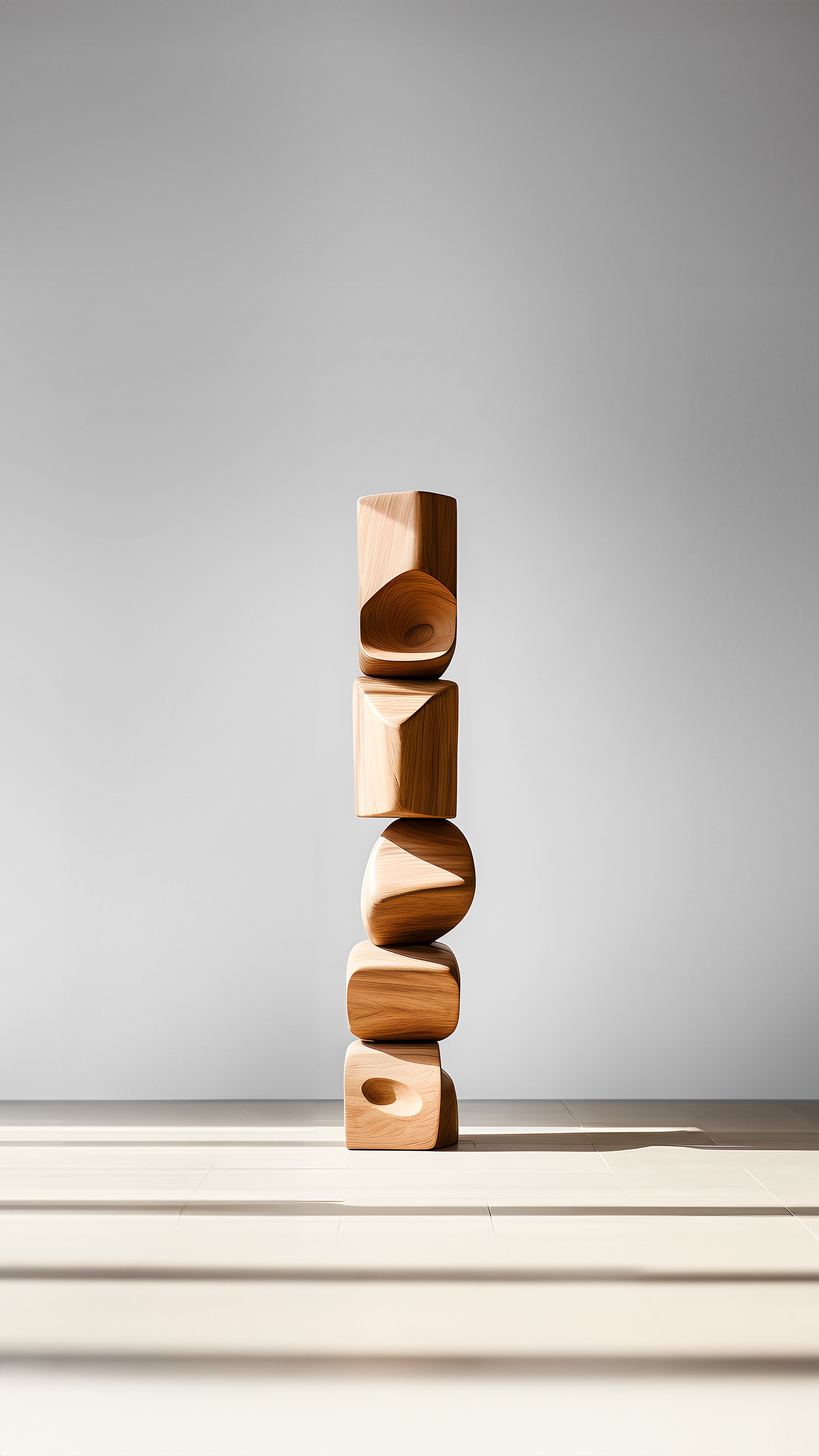 Carved Wooden Harmony Still Stand No63 Abstract Totem by Joel Escalona —4.jpg