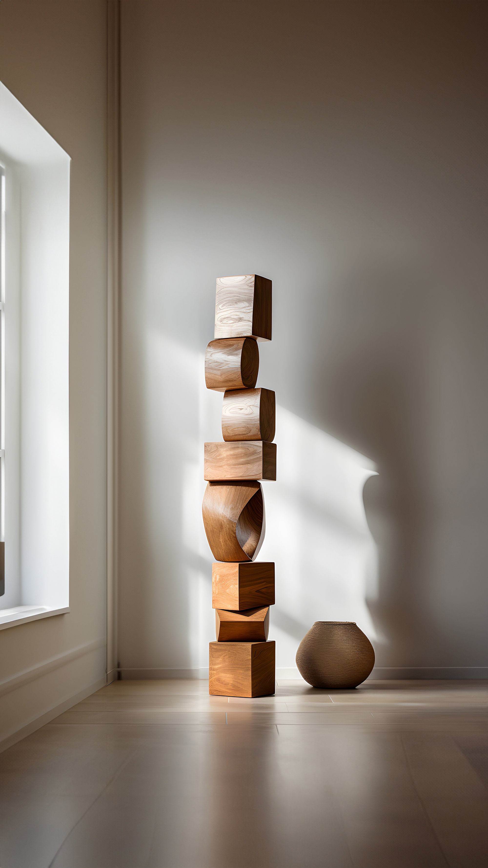 Modern Carved Tranquility Totem Still Stand No74, Joel Escalona Design —5.jpg