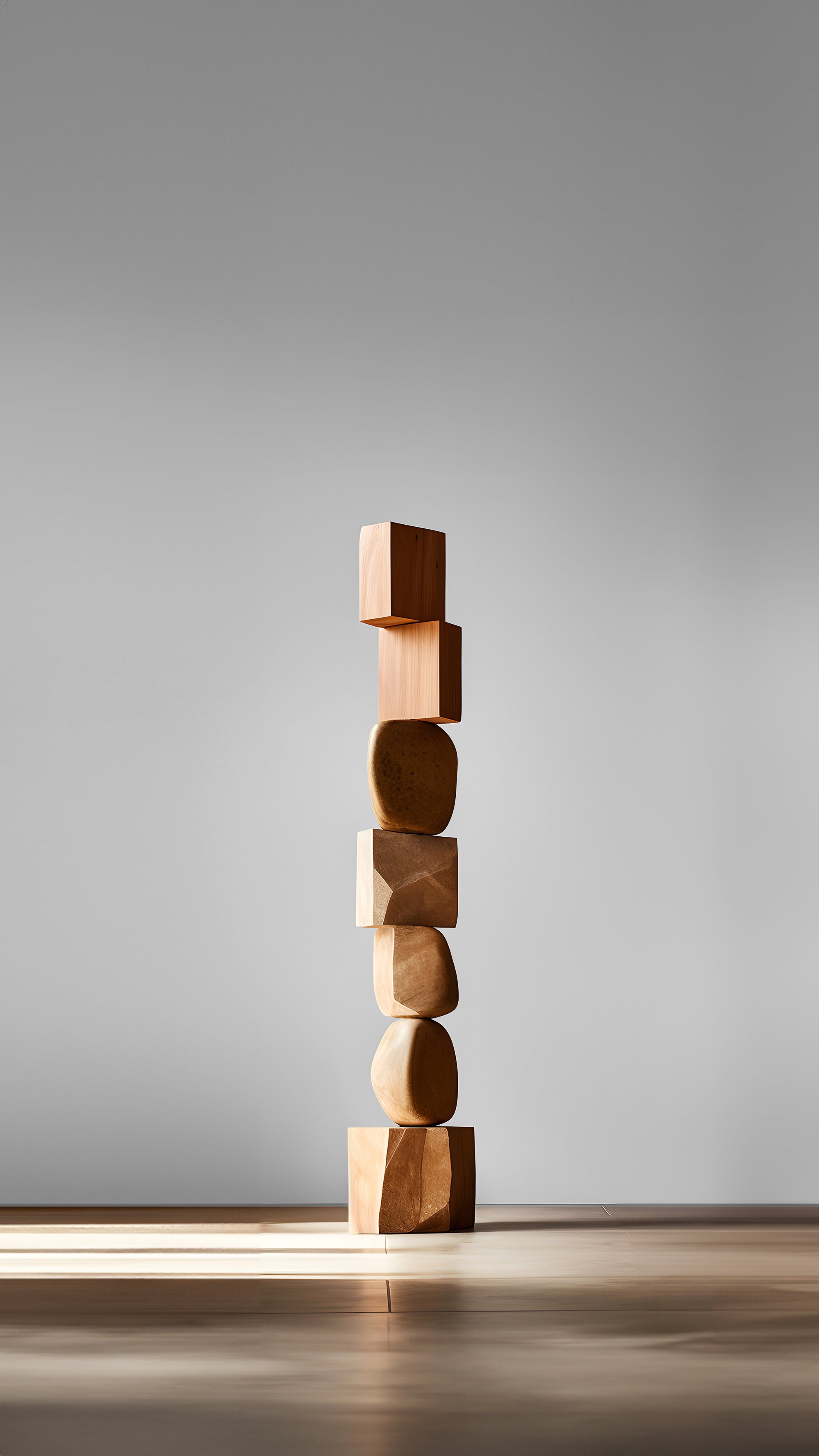 Abstract Wooden Serenity Still Stand No75 by NONO, Modern Escalona Sculpture — 4.jpg