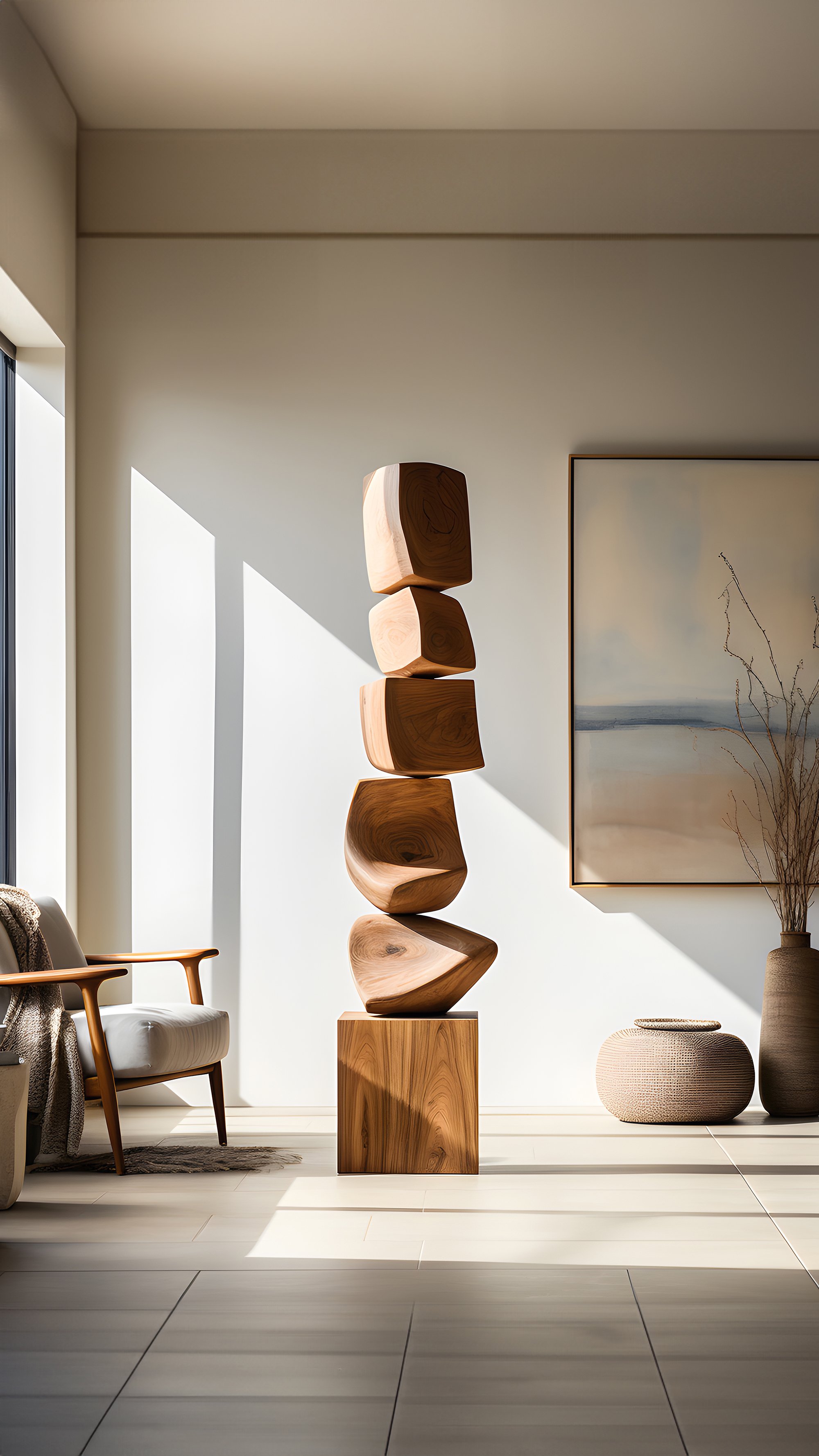 Still Stand No76 Biomorphic Carved Oak Totem by NONO, Escalona Crafted —5.jpg