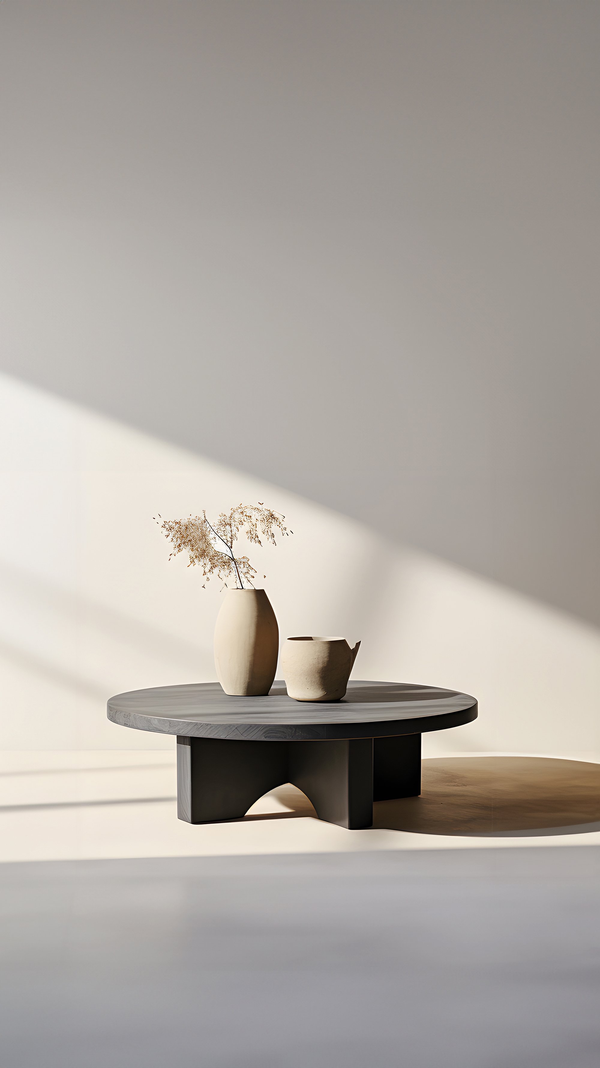 Low-Set Round Coffee Table - Dark Finish Fundamenta 42 by NONO —8.jpg