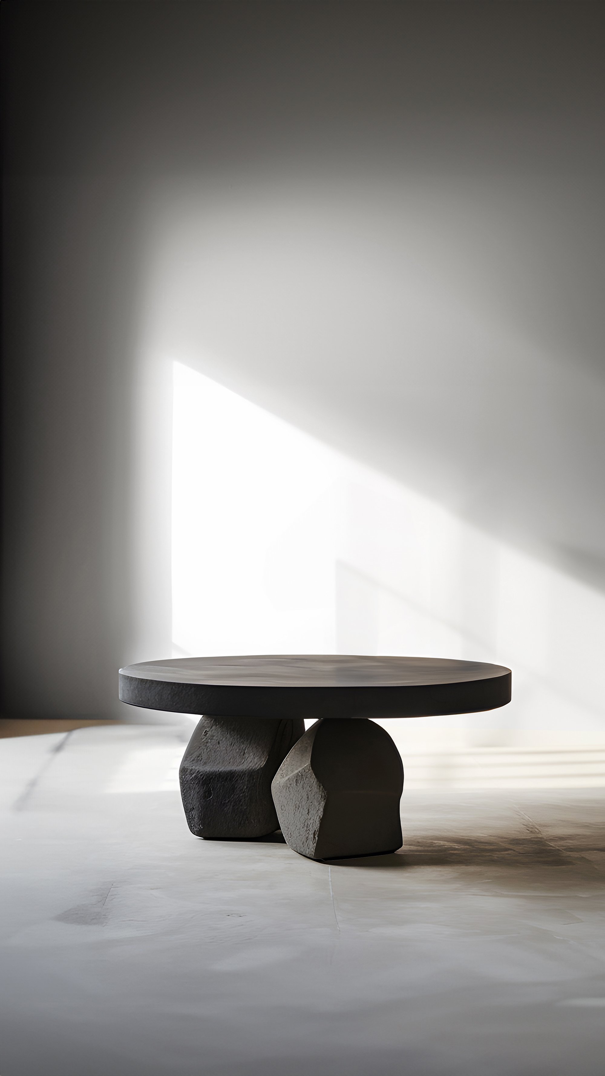 Black Tinted Round Coffee Table - Bold Silhouette Fundamenta 46 by NONO — 6.jpg