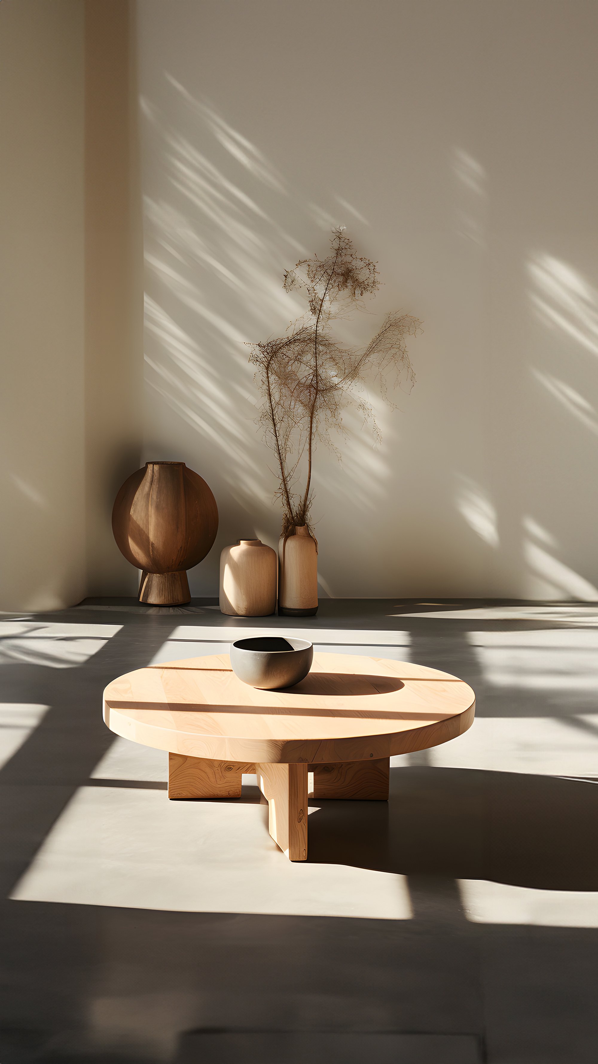 Fundamenta Geometric Coffee Table 56 Round Solid Wood, Modern Style — 7.jpg