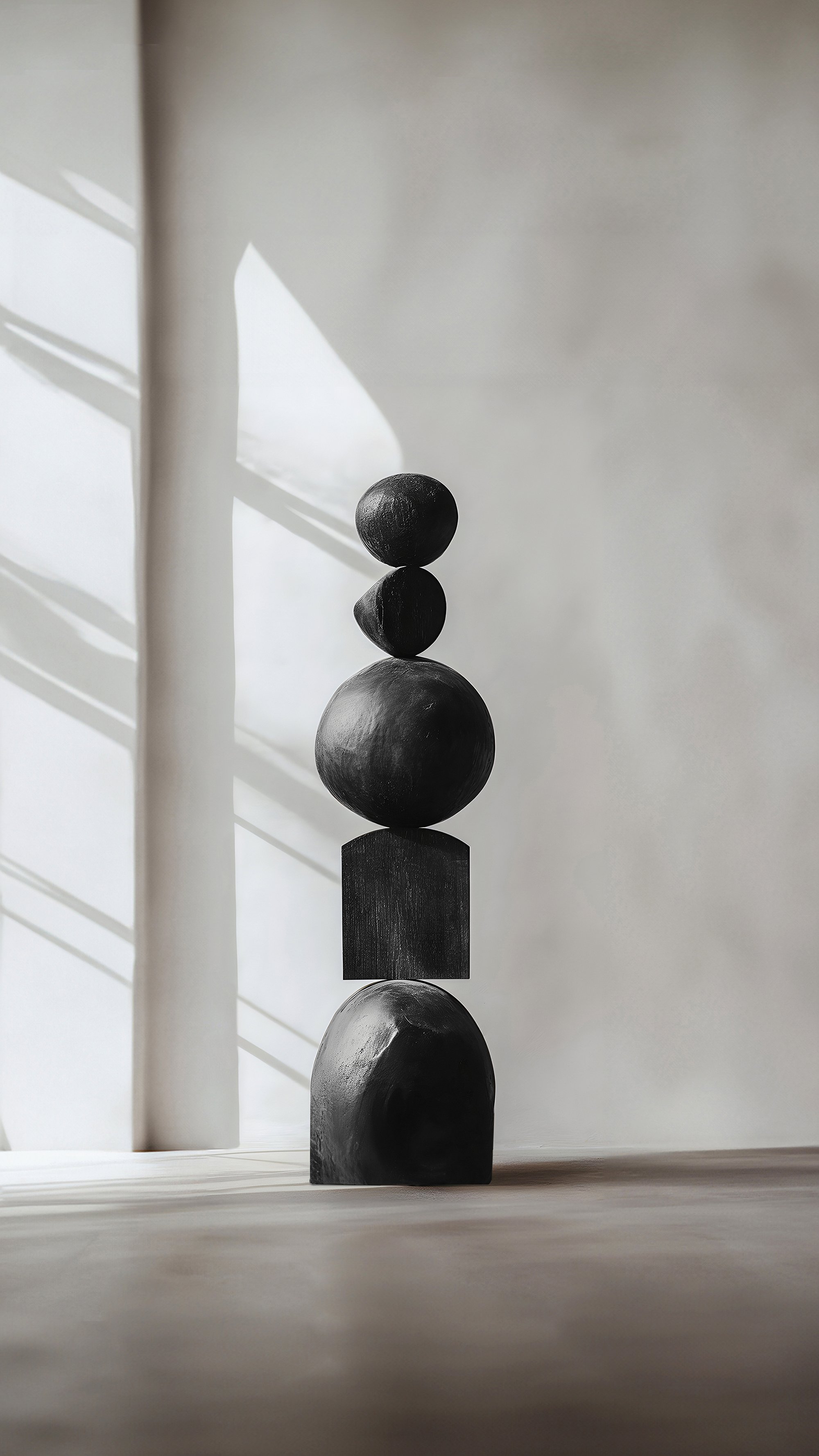 Carved Elegance, Black Solid Wood Still Stand No80 by NONO -4.jpg