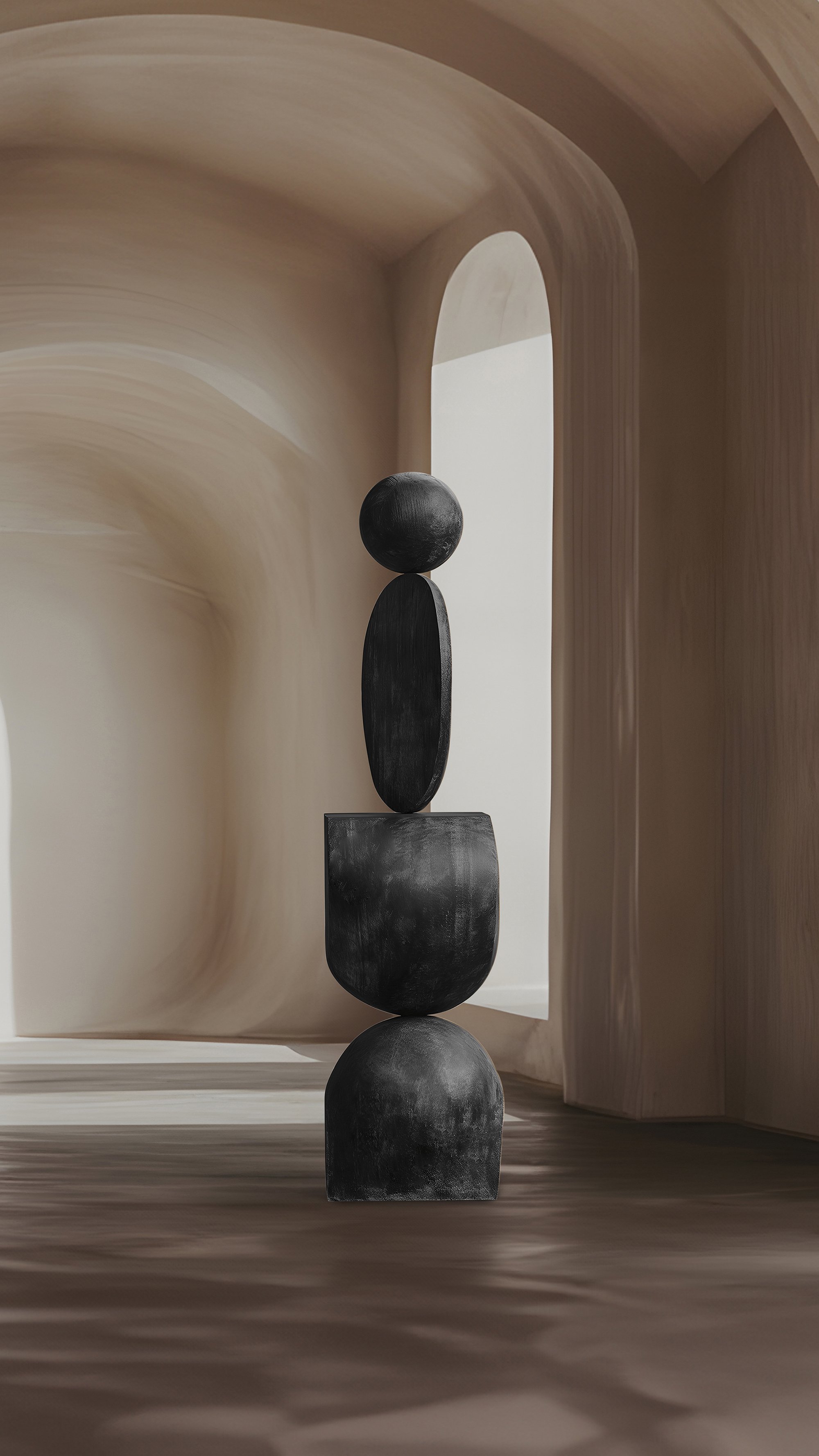 Dark Modern Totem, Black Solid Wood, Vision by Escalona, Still Stand No81 -6.jpg