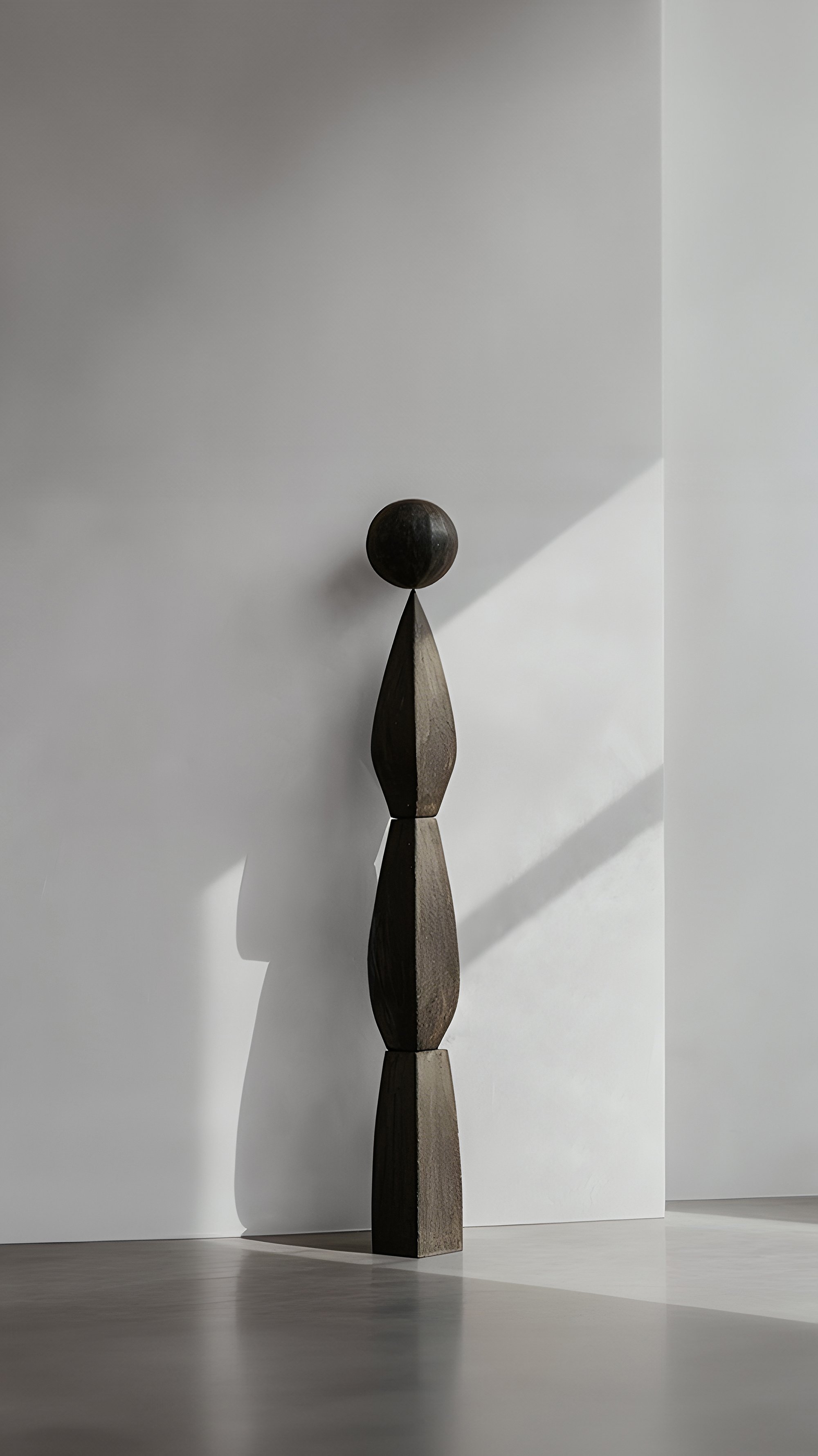 Sleek Abstract Sculpture in Burned Oak, Still Stand No82 by NONO -5.jpg