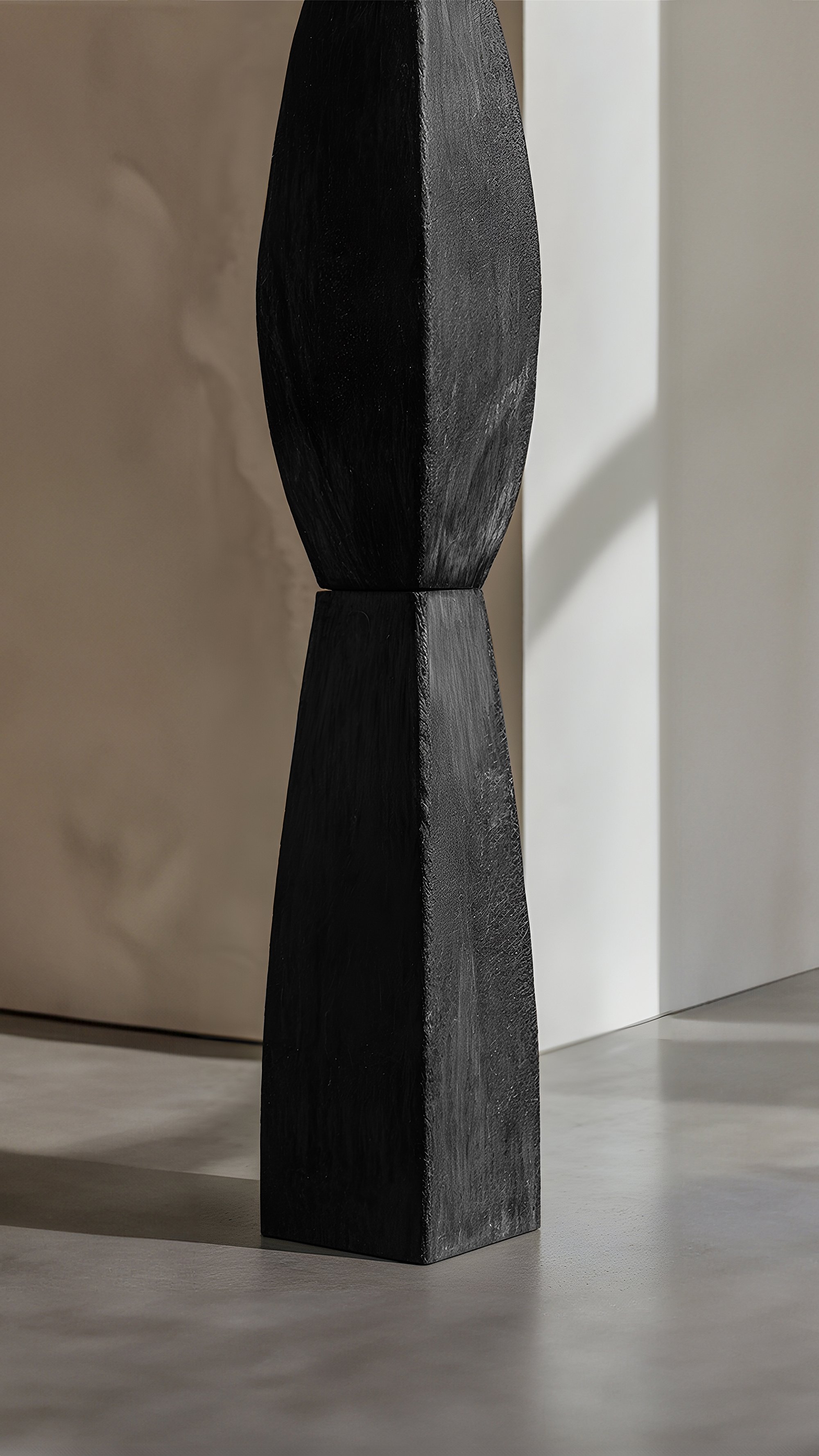 Sleek Black Solid Wood Sculpture, NONO's Art, Still Stand No82 -4.jpg