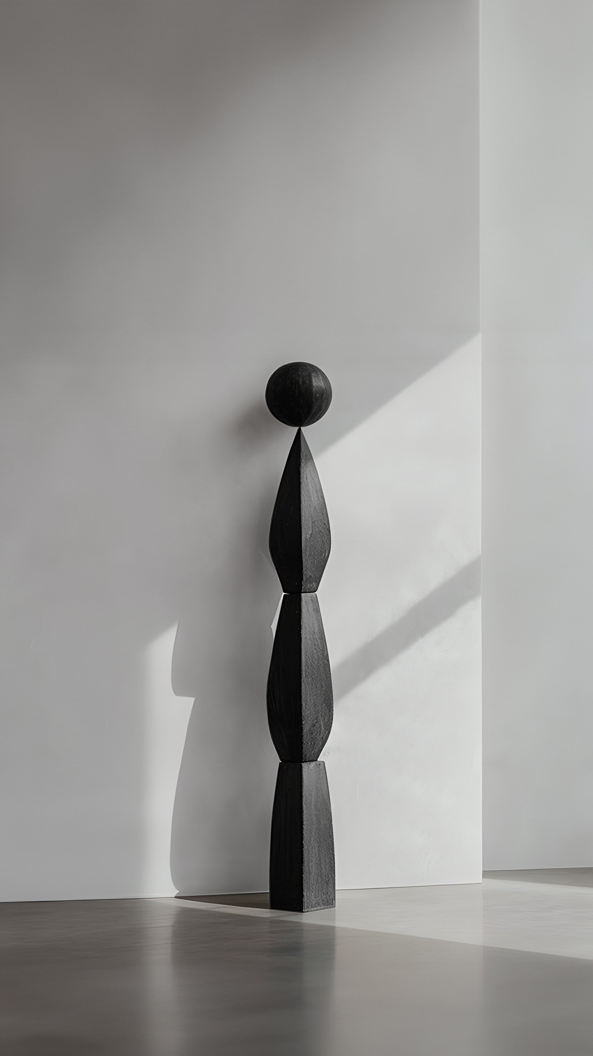 Sleek Black Solid Wood Sculpture, NONO's Art, Still Stand No82 -5.jpg