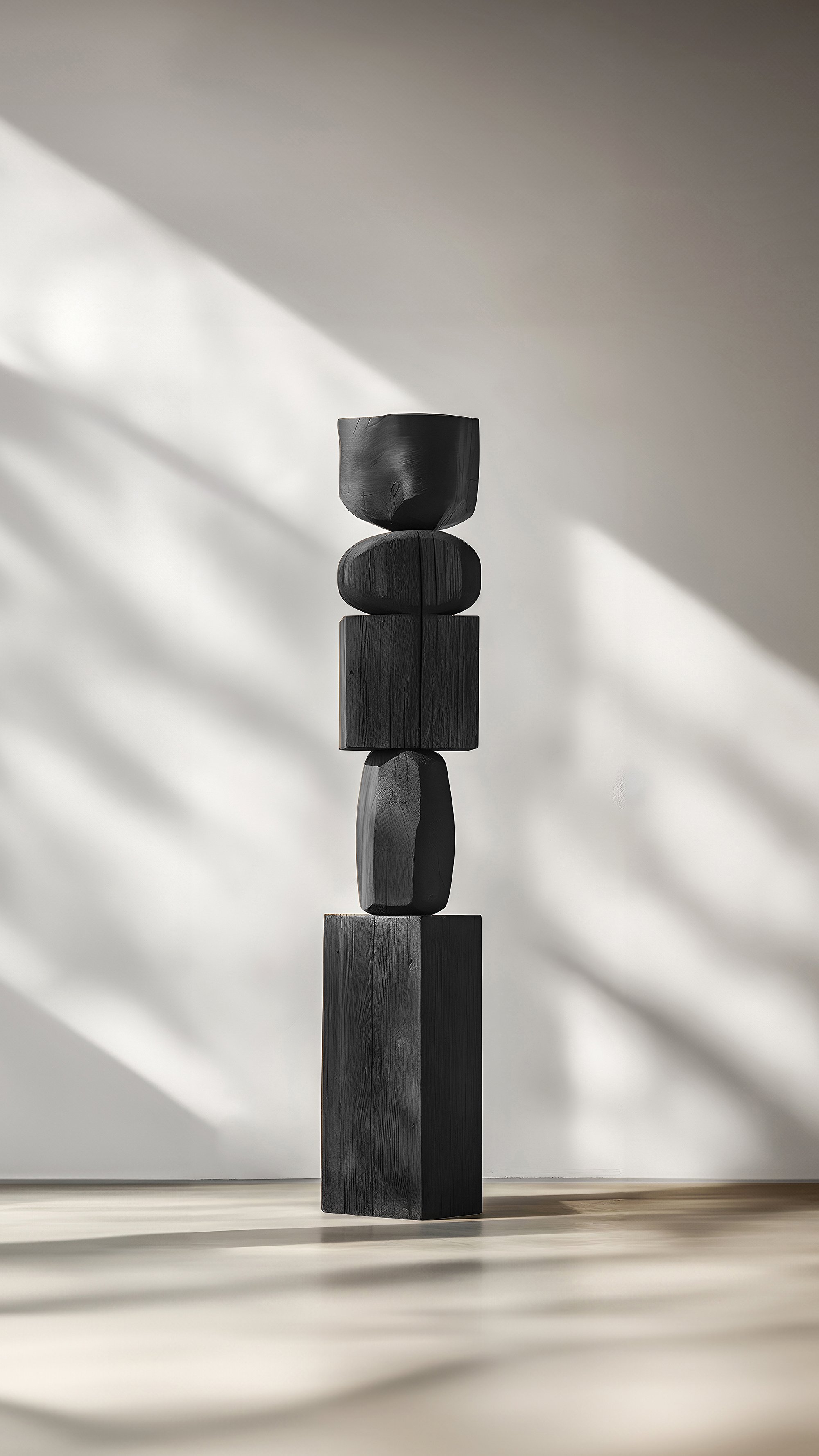Escalona's Black Solid Wood Sculpture of Abstract Elegance, Still Stand No85 -4.jpg