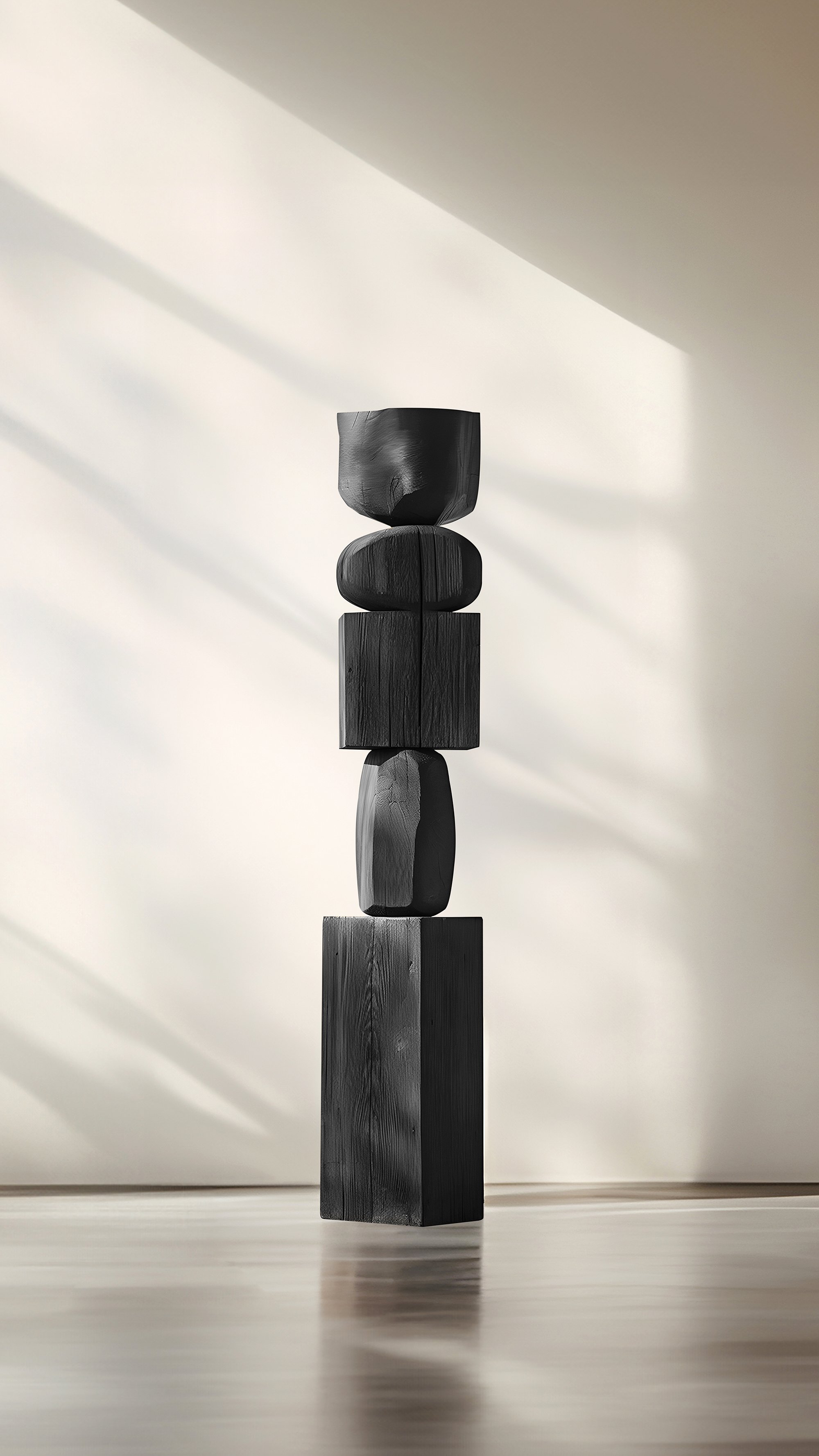 Escalona's Black Solid Wood Sculpture of Abstract Elegance, Still Stand No85 -5.jpg