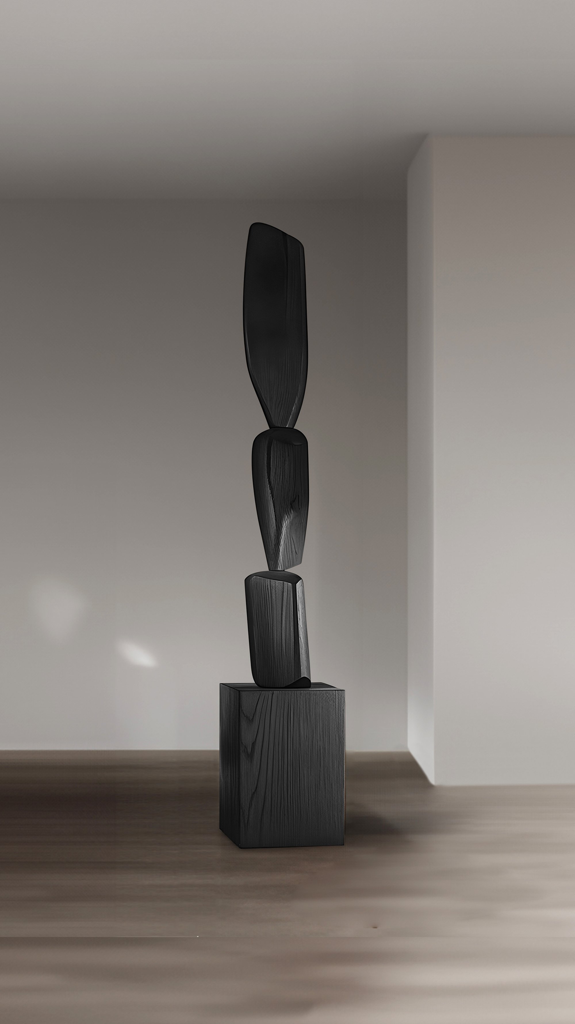 Unveiling Modern Elegance, Dark Black Solid Wood, Still Stand No89 by NONO -4.jpg