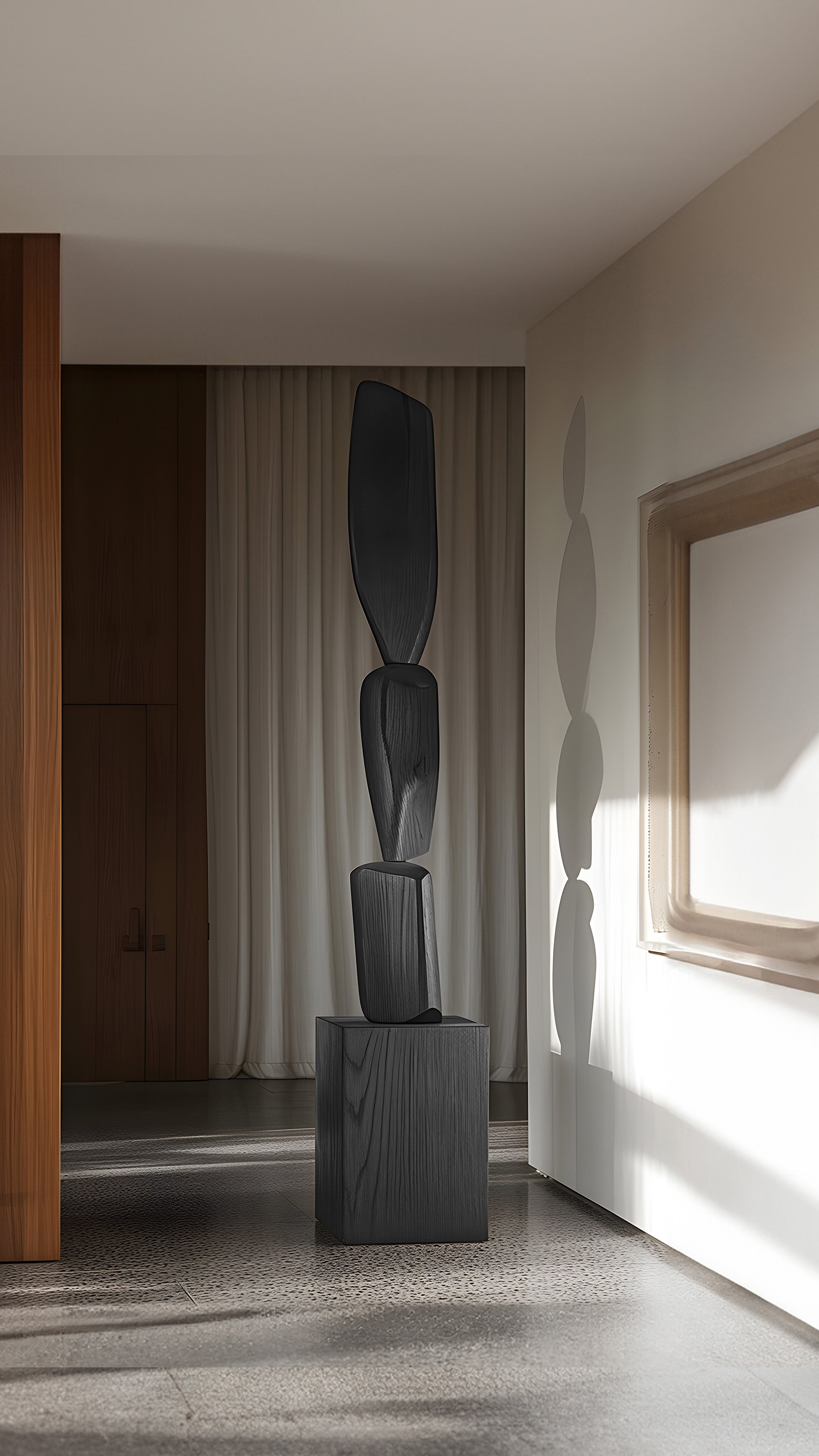Unveiling Modern Elegance, Dark Black Solid Wood, Still Stand No89 by NONO -5.jpg