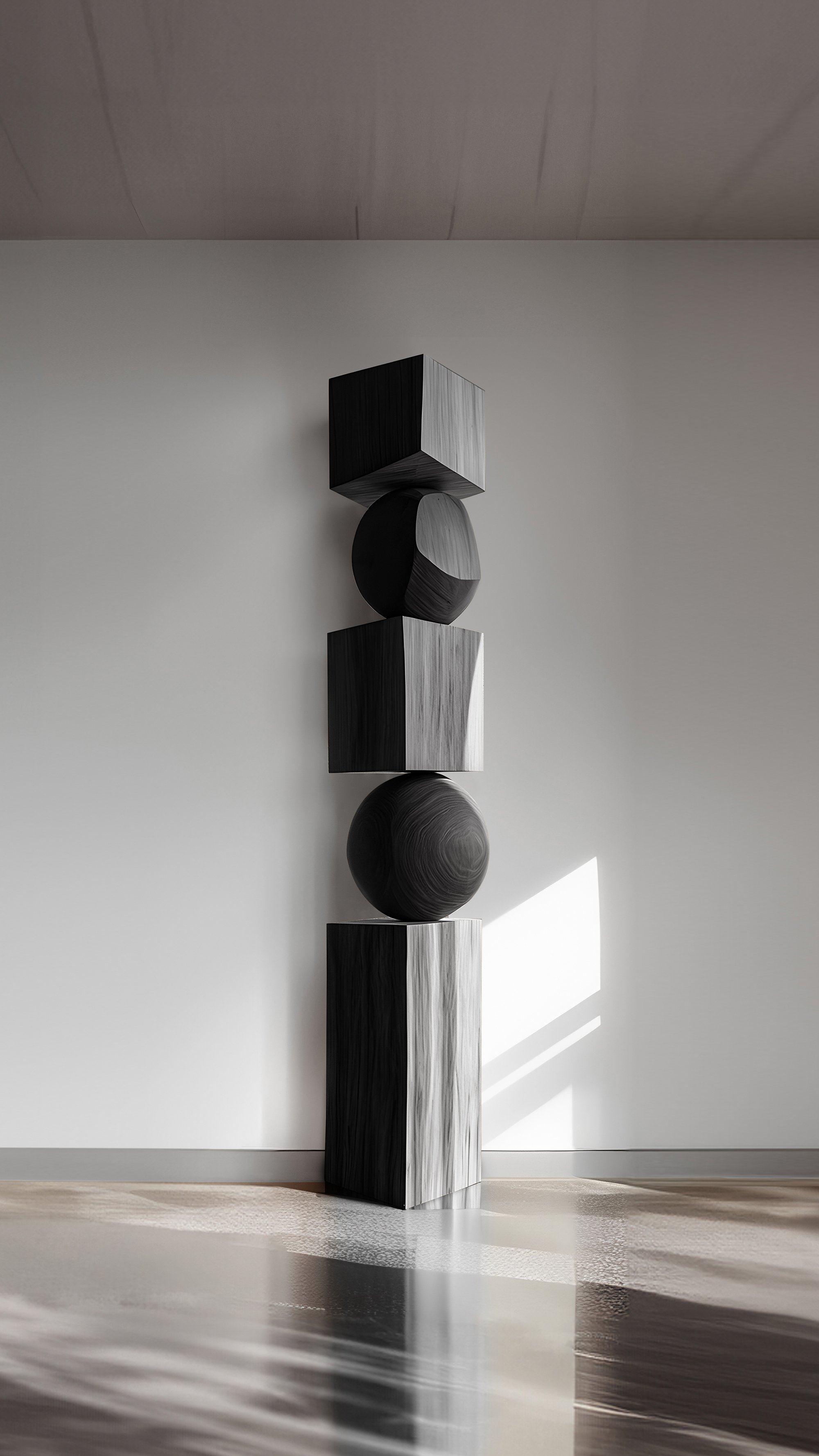 Joel Escalona's Masterpiece in Elegant Dark Black Solid Wood, Still Stand No100 -4.jpg