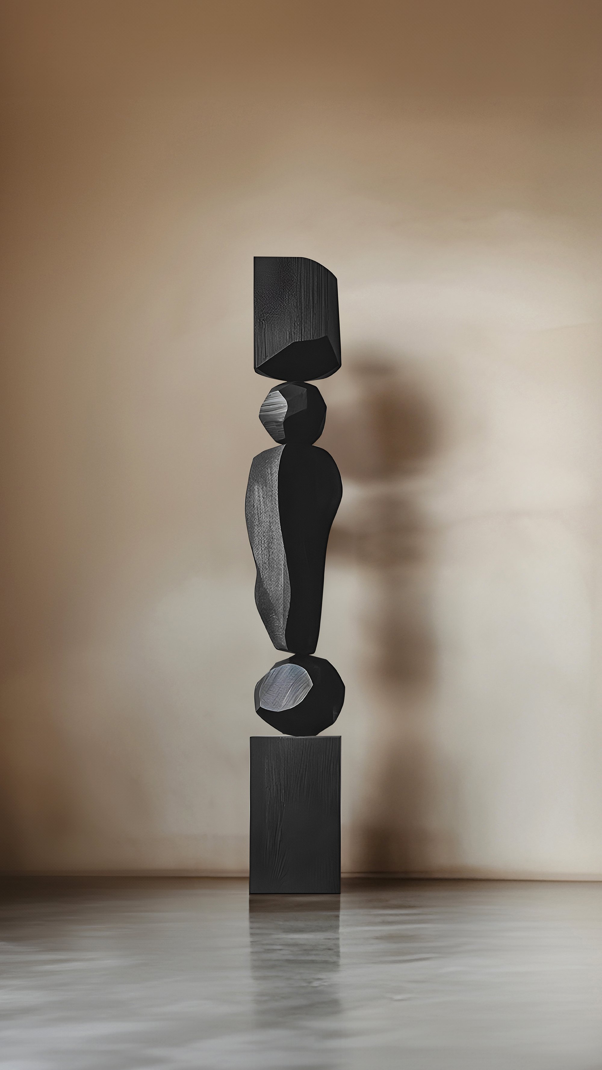 The Dark Elegance of Abstract Black Solid Wood Captured by Escalona, Still Stand No102 - 5.jpg