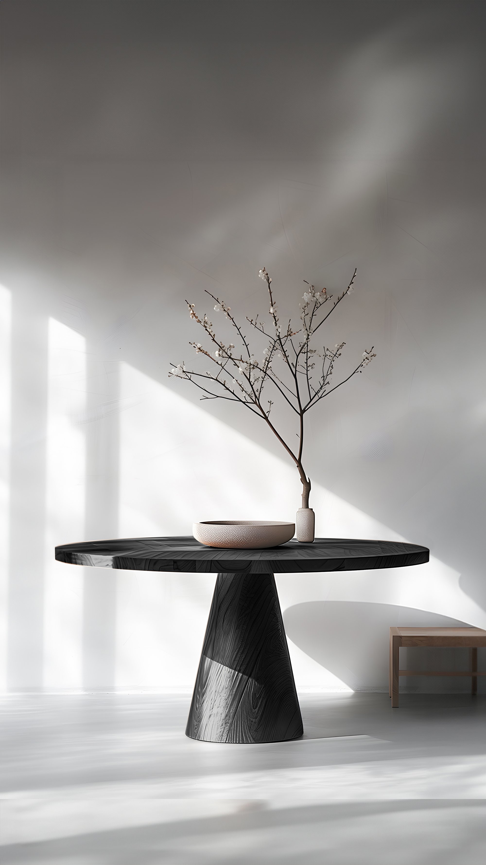 No01 Socle Dining Tables, Black Solid Wood Masterpiece by NONO - 09.jpg
