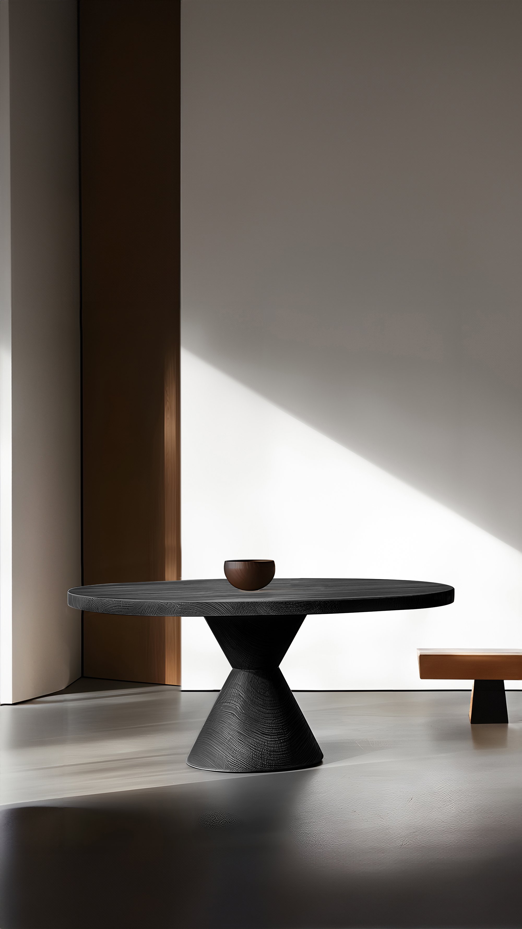 No01 Socle Dining Tables, Black Solid Wood Masterpiece by NONO - 9.jpg