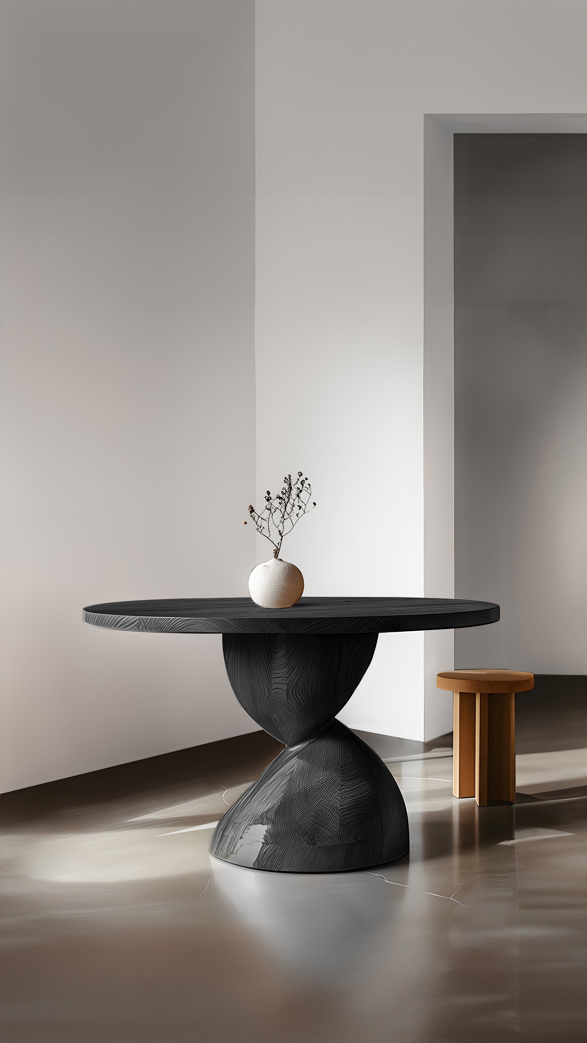 Dining Tables, Socle in Black Solid Wood No18, Mealtime Masterpieces by NONO - 6.jpg