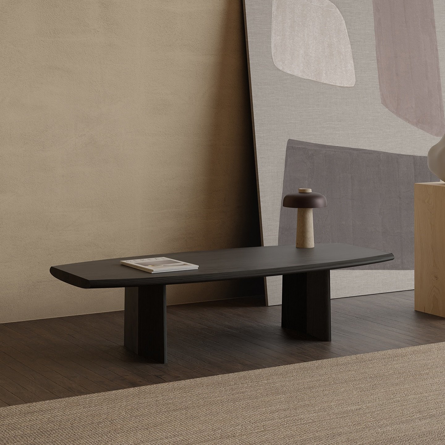 With the Peana Coffee Table, our goal was to create a functional piece that also serves as a stage for your personal treasures. Inspired by the use of pedestals in art, this table makes everything you place on it feel special and elevated.

&mdash;
F