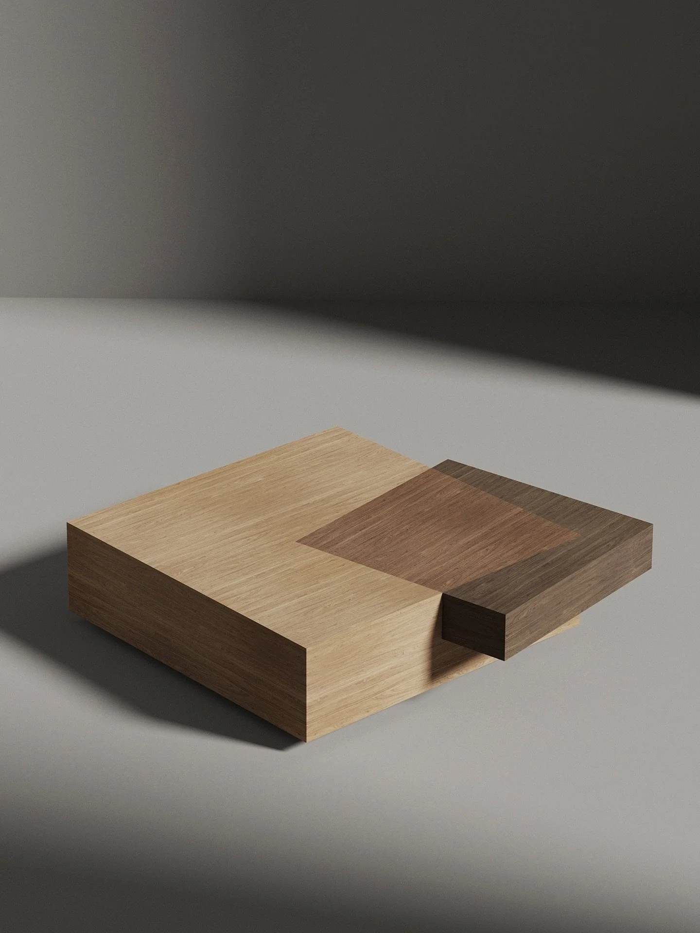 Creating the Booleanos coffee tables, we aimed for visual intrigue. The light and dark wood veneers create a fascinating contrast that makes each table a unique piece of art.
&mdash;
For inquiries, contact sales@nono.mx 
&mdash;
#NONOFurniture
#inter