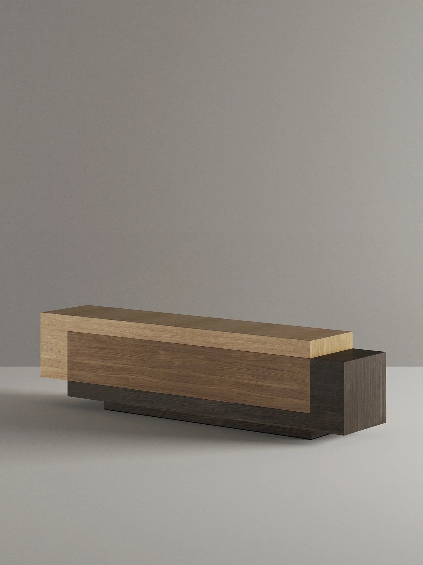 The Booleanos TV cabinet is inspired by modern art principles. The contrasting wood finishes create a bold, dynamic look that transforms the cabinet into a statement piece.
&mdash;
For inquiries, contact sales@nono.mx 
&mdash;
#NONOFurniture
#interio