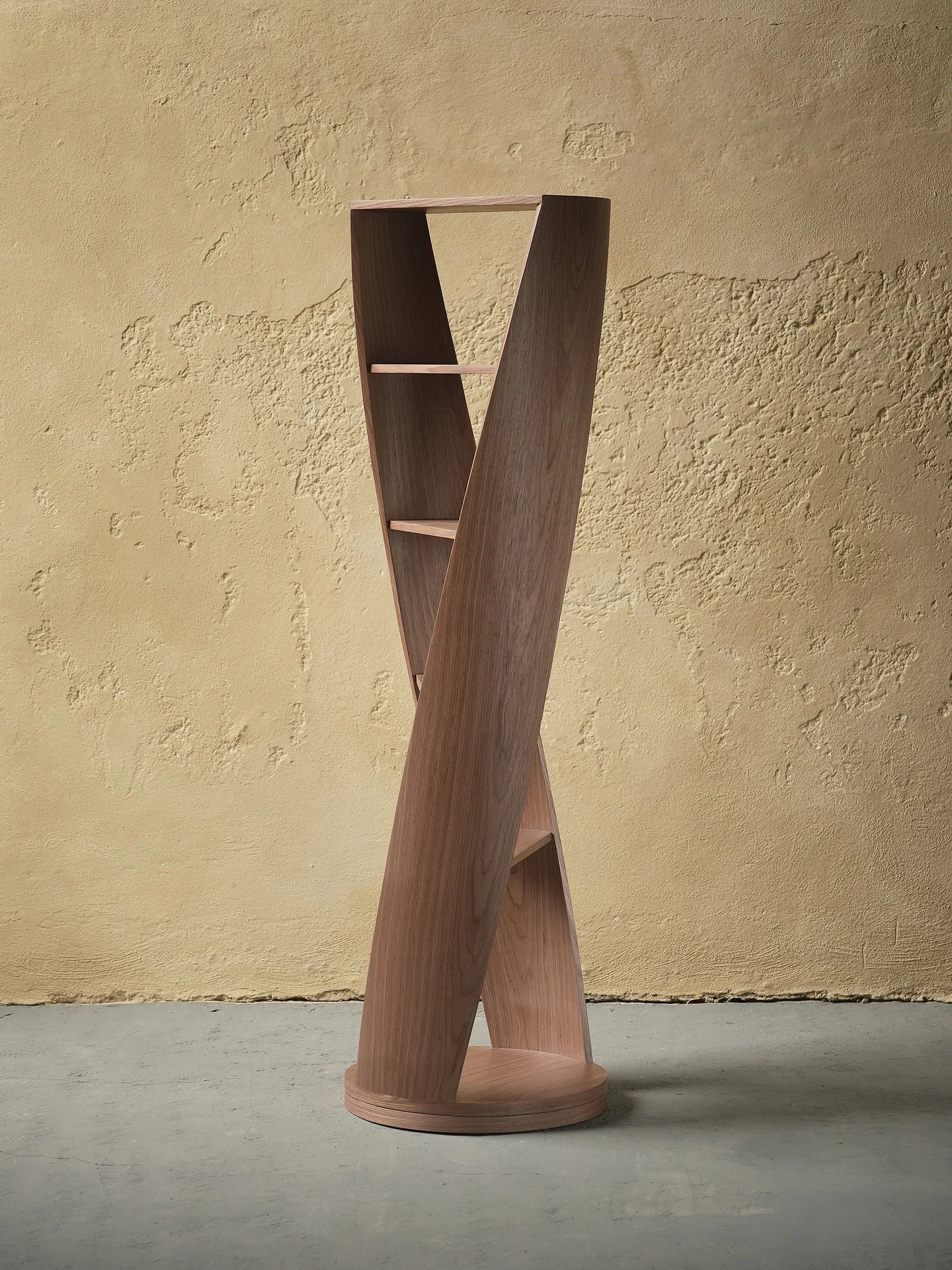 The MYDNA Collection&rsquo;s bookcase was inspired by the very essence of existence. The double helix design mimics the twists and turns of our DNA, offering a visually captivating way to display books and cherished items, blending science and art se