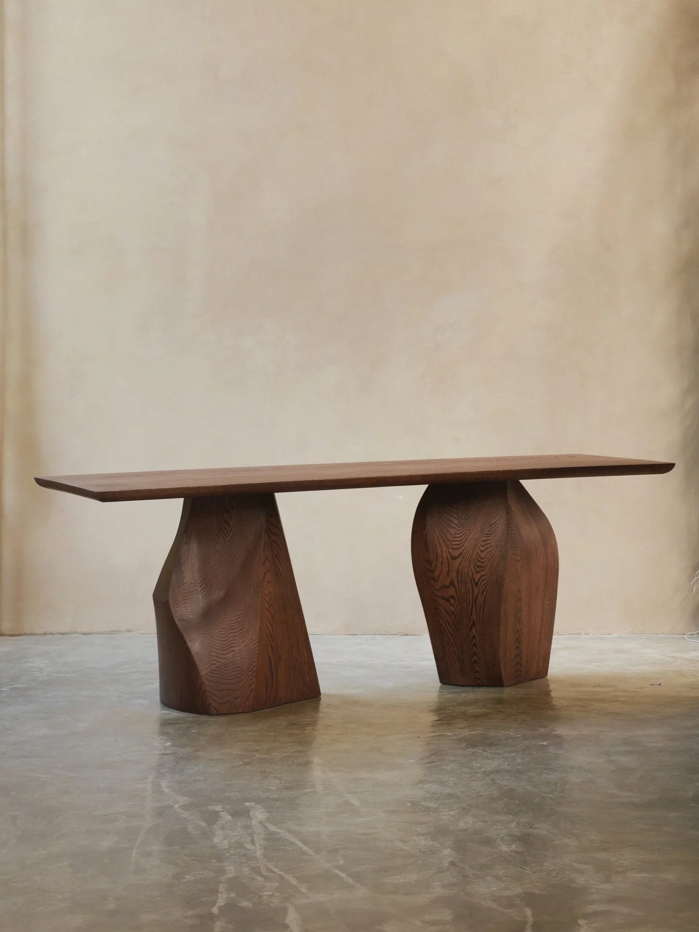 Referencing mid-century sculpture, the Solace console table uses asymmetry to create equilibrium rather than perfect alignment.

Where furniture meets sculpture &mdash; www.nono.mx