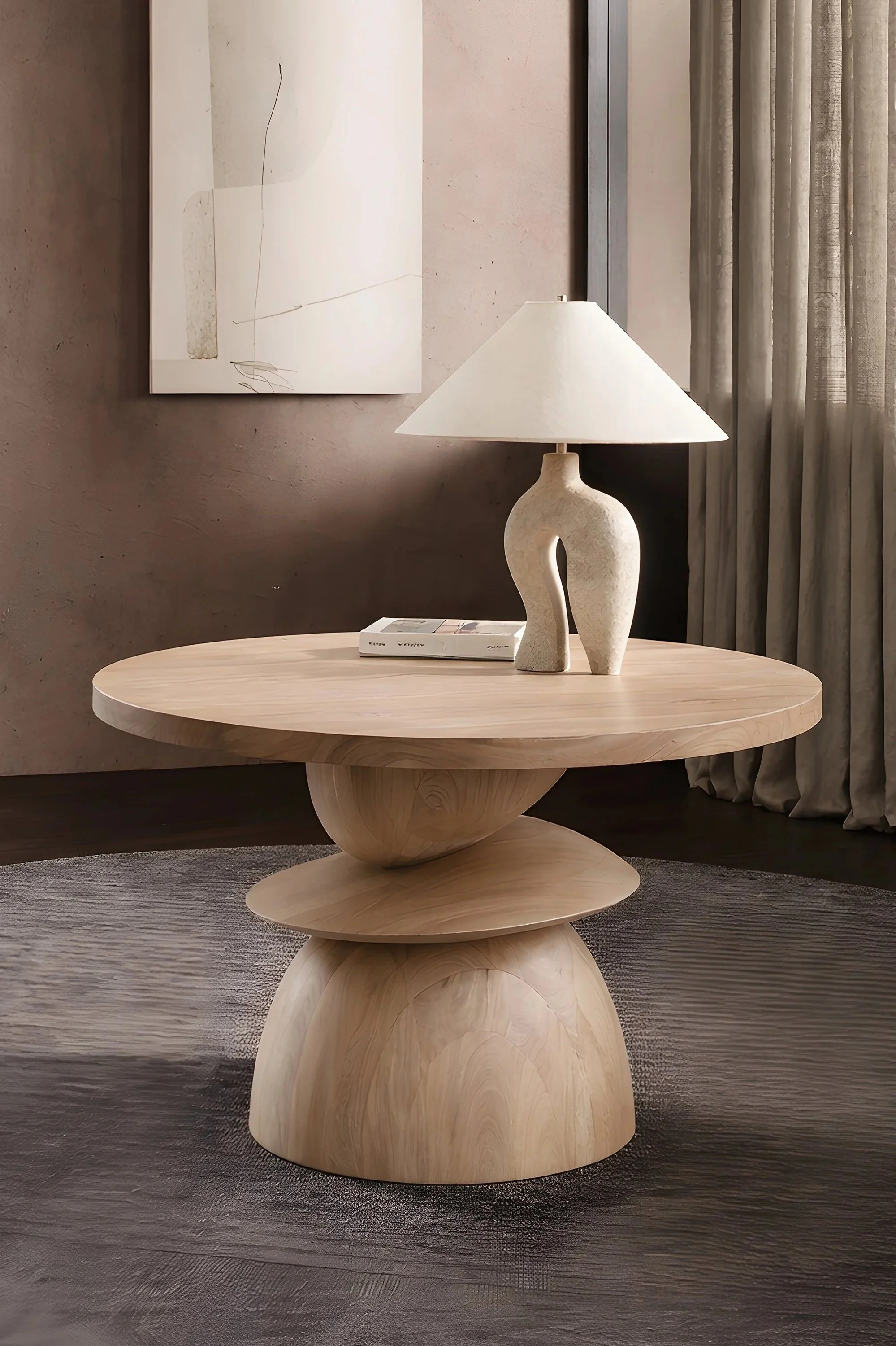 Socle 24 Table in White Oak