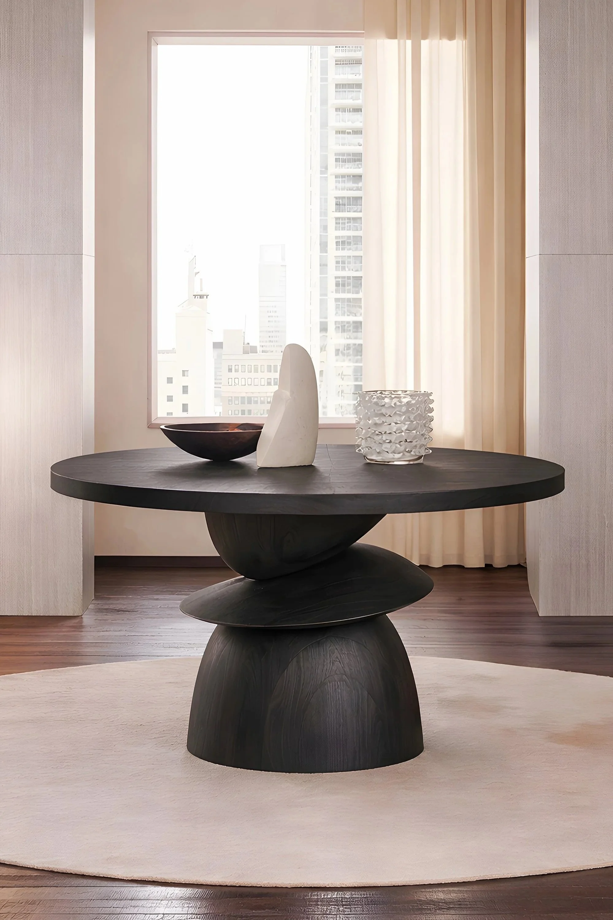 Socle 24 Table in Black Oak