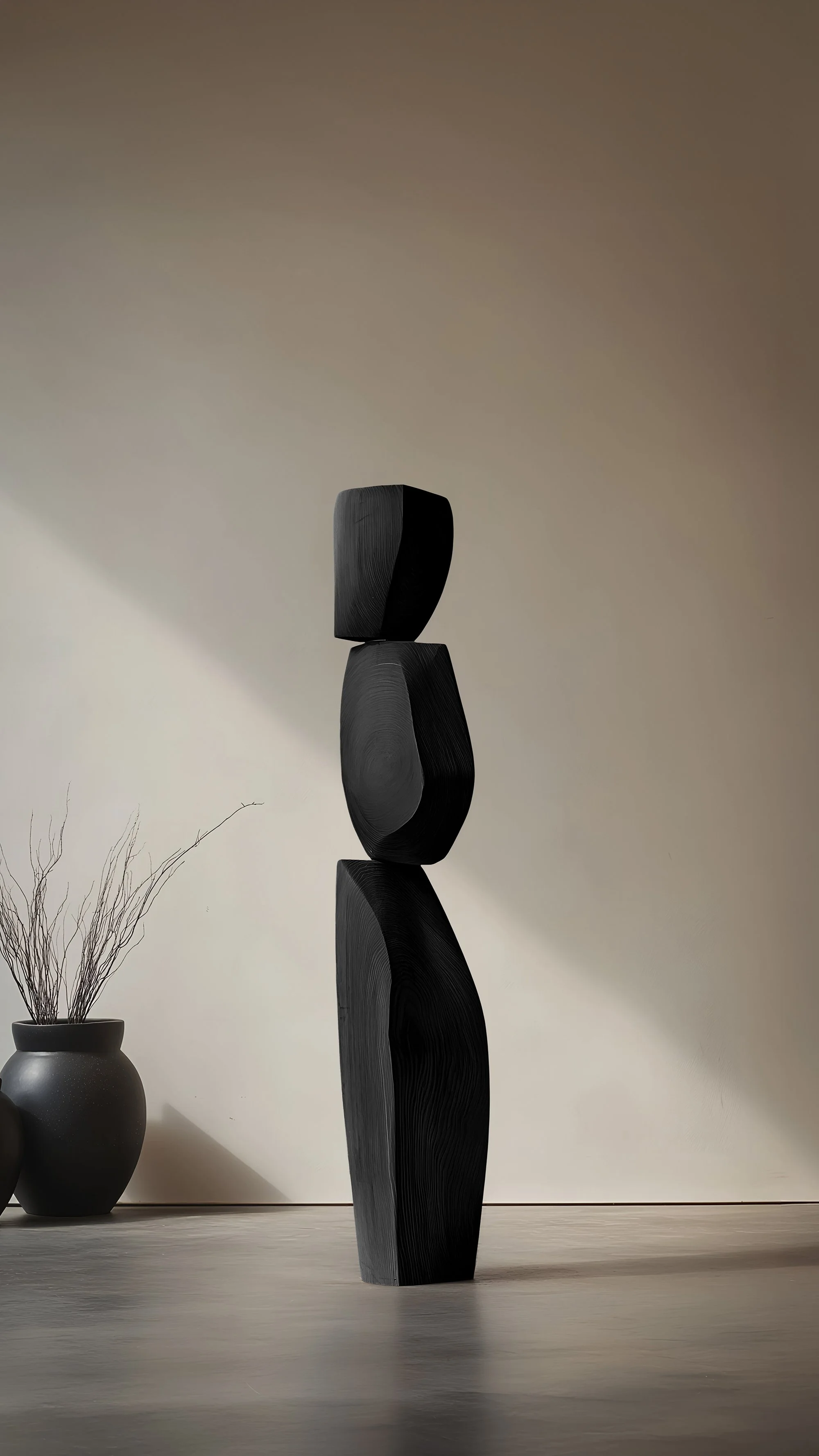 Abstract Modern Totem by NONO in Carved Light Wood Still Stand No110 — 5.jpg