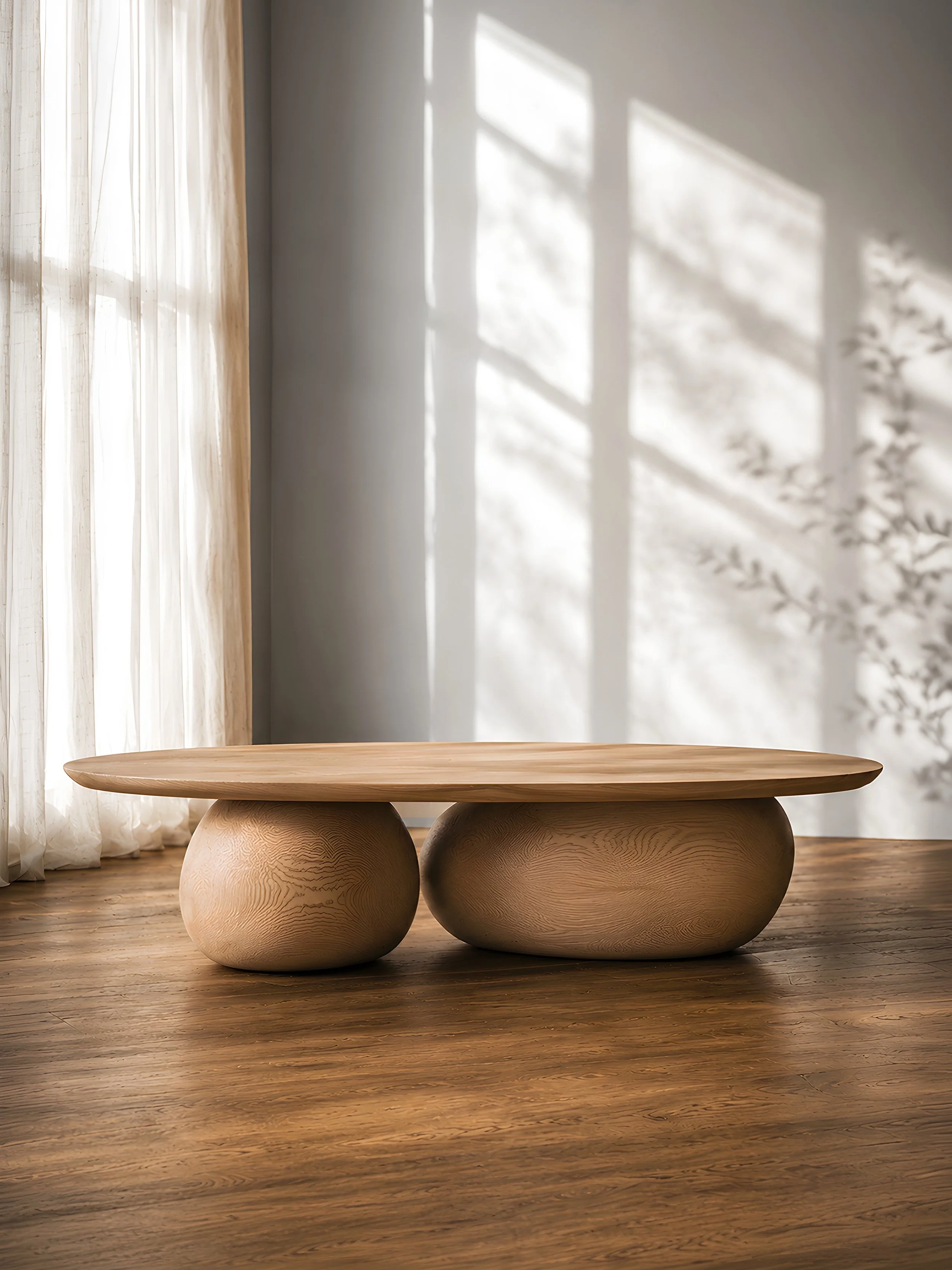 The idea with Sereno was simple. Quiet top, pebble-like base, and enough presence to anchor the living room.

#coffeetable #woodworking #architecturaldetail