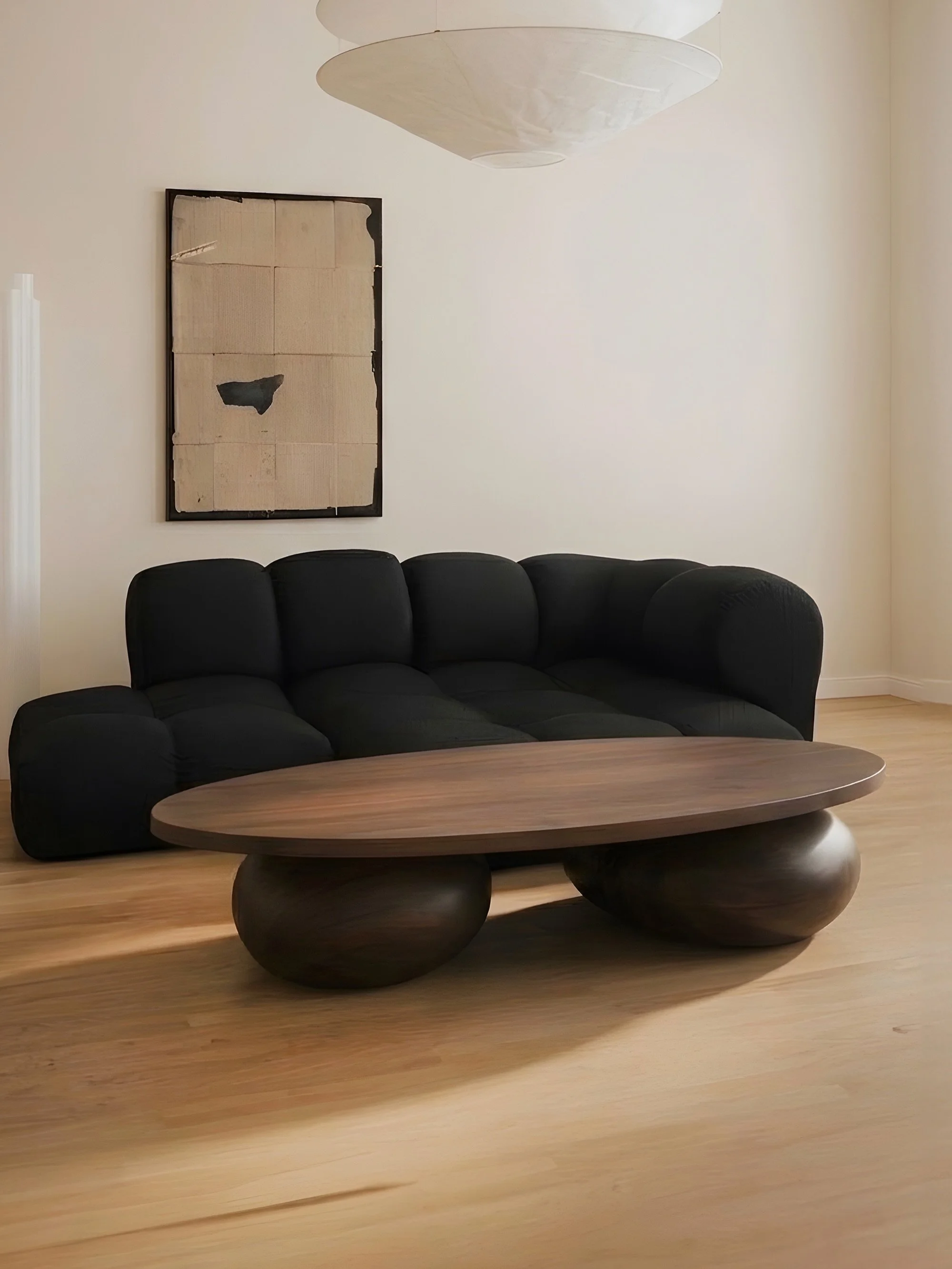 The Sereno Coffee Table is made entirely in walnut, with a clean top over sculpted pebble legs. It can be produced in custom sizes and shapes to fit the space.

#coffeetable #customfurniture #interiordesign