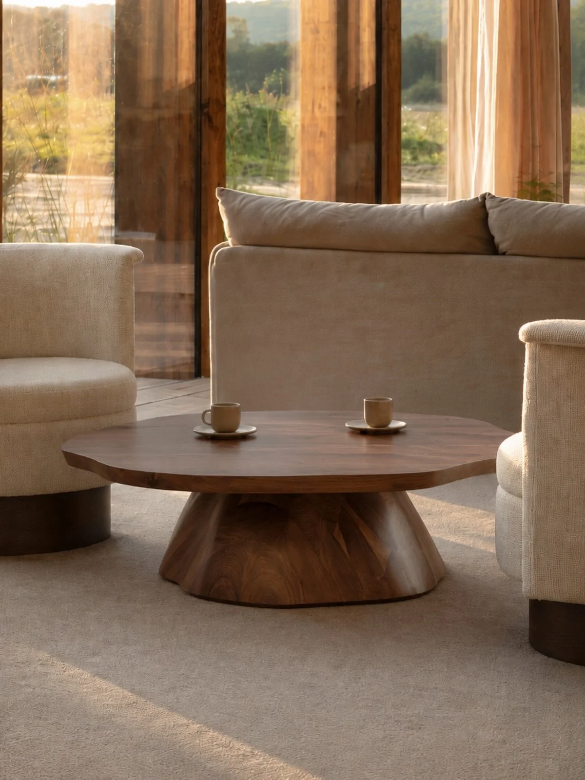 Solace depends on controlled irregularity, with walnut adding depth and movement to the sculptural form.

#coffeetable #customfurniture #designstudio