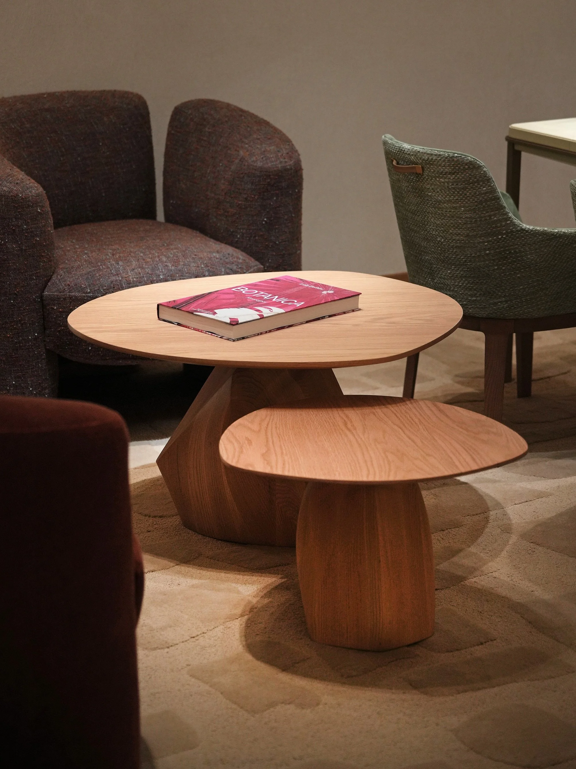 Solace treats the coffee table less as a neutral surface and more as a compact sculptural volume, using irregular outlines and dense curves to give the piece a presence that exceeds its function.

#coffeetable #furnituredesign #interiordesign