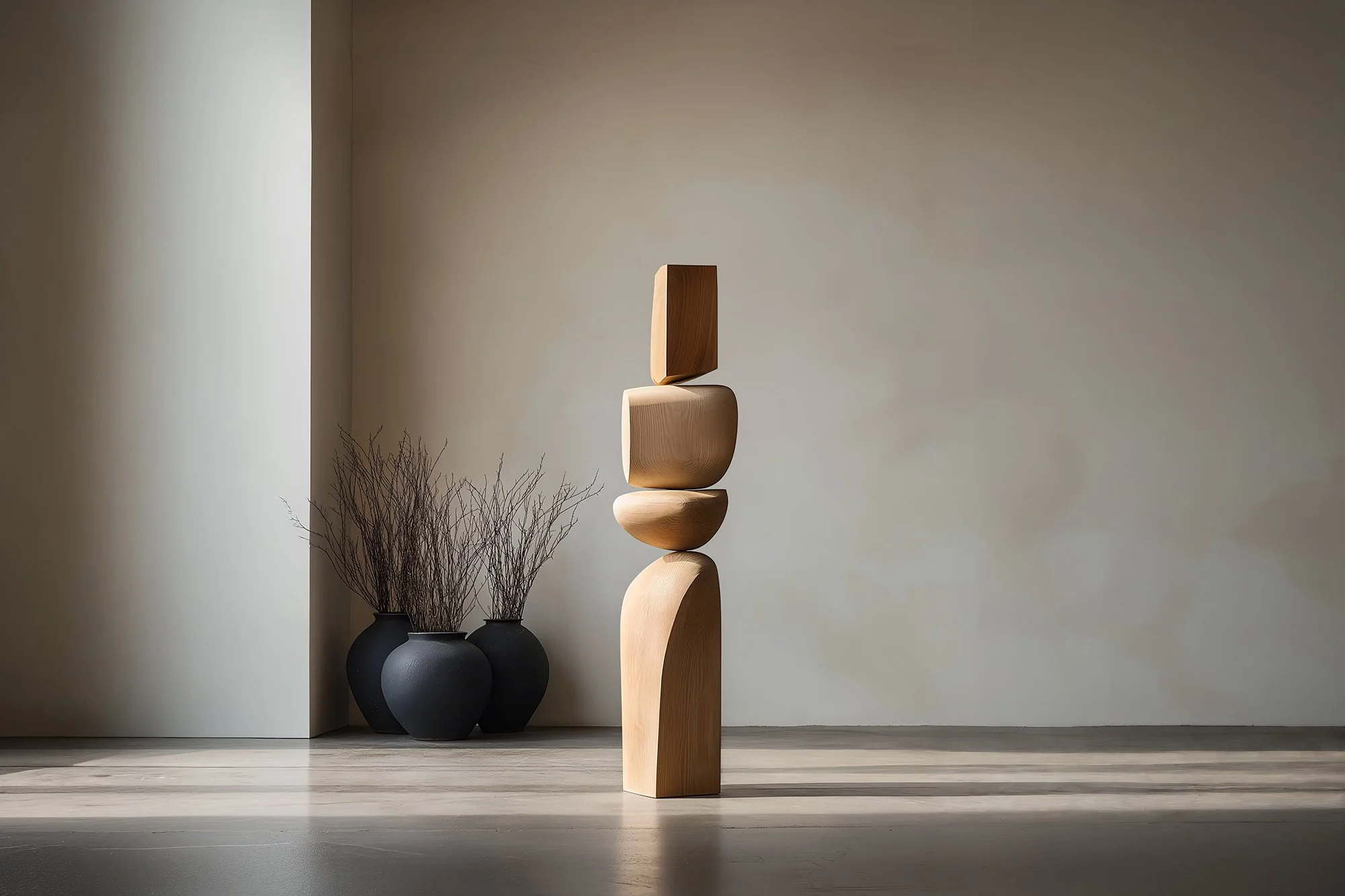Still Stand No121 Tall Carved Totem in Natural Light Solid Wood — 3.jpg