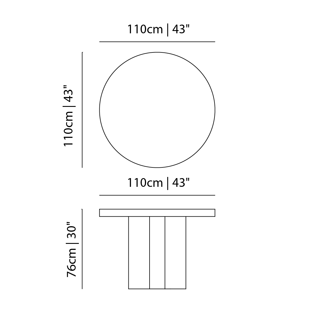 Podio Circular Round Dining Table ??? NONO FURNITURE