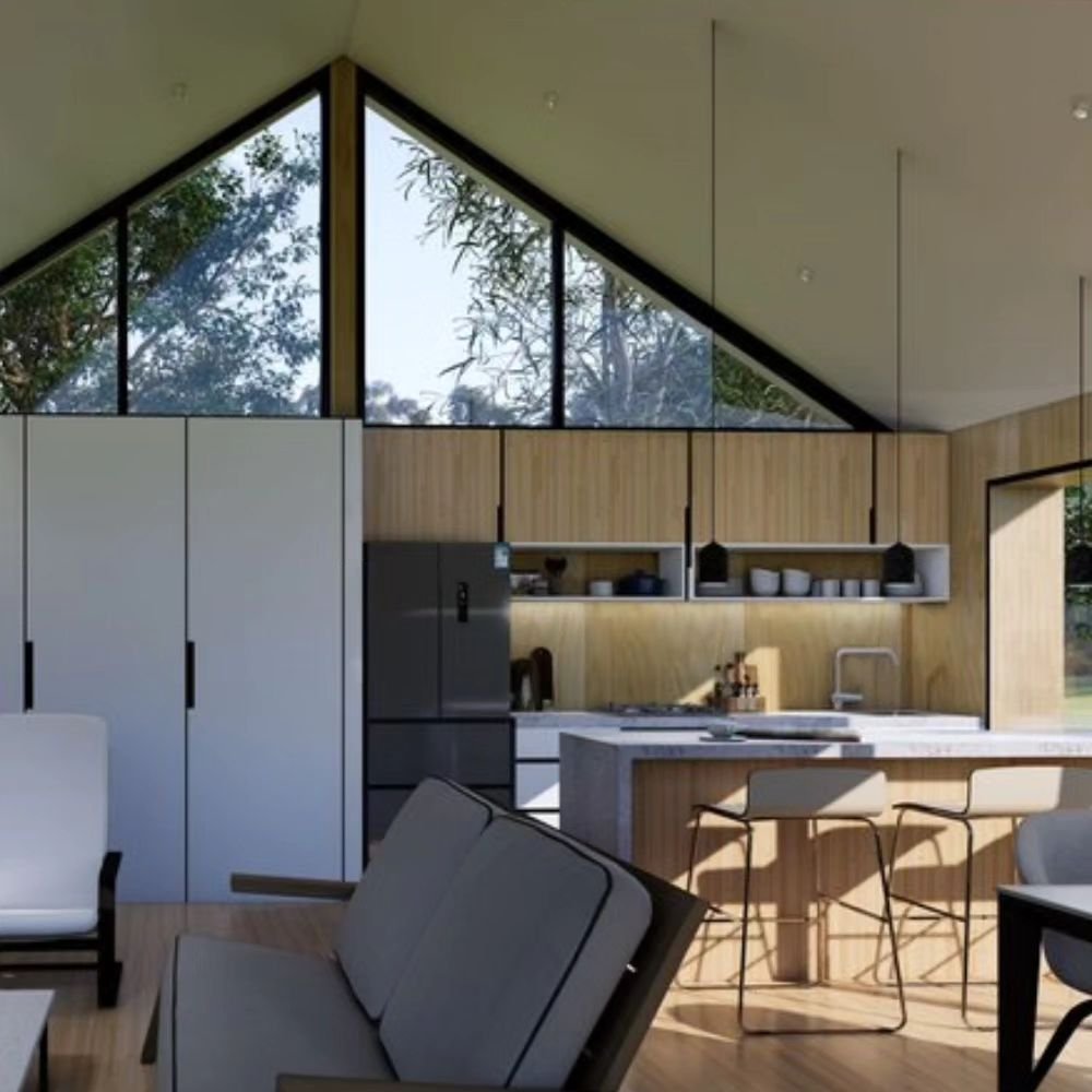 SHETLAND - Small home or second dwelling

2 BED OR 1 BED &amp; MULTI-PURPOSE ROOM/60SQM + DECK

Shetland is a great little 60 or 70sqm small home to maximise additional living space on your property. It can be extended at later time with a 16sqm deck