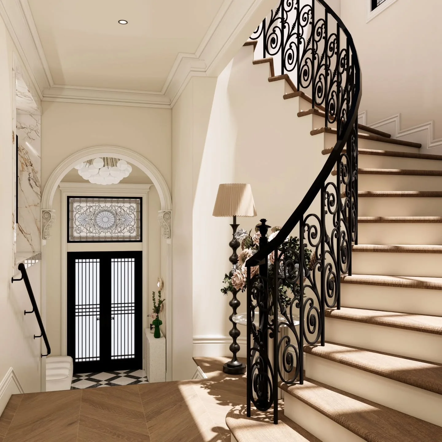 FRENCH PROVINCIAL inspired house renovation + extension coming soon in Ashgrove- Watch this space. 
@baahousebaastudioarchitecture 
@gdsconsultingengineers 
#renovation #extension #interiordesign #interior #french #frenchprovincial #stairs #detail #d