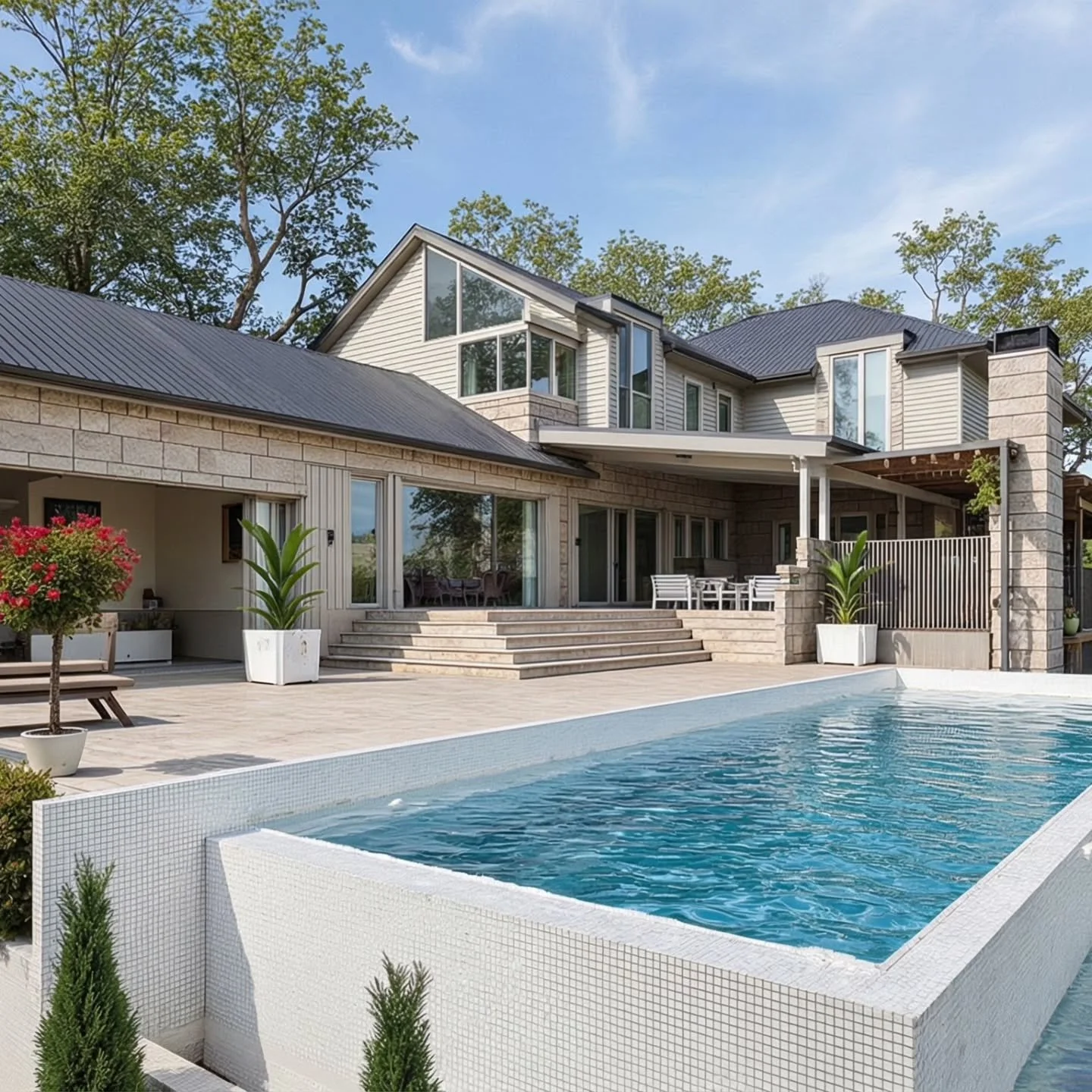 Modern American farm house design.Doonan.
#sunshinecoast
#farmhouse #sunshinecoastarchitecture #hinterland #barnhome #modernadchitecture #design #noosa #pool