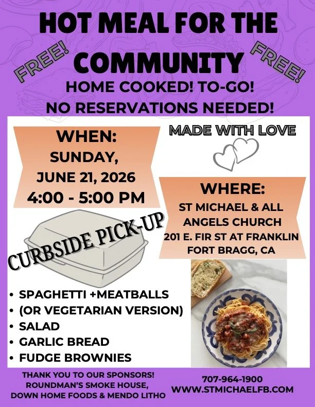 Our Next Free Community Meal on June 21 - 4-5 pm