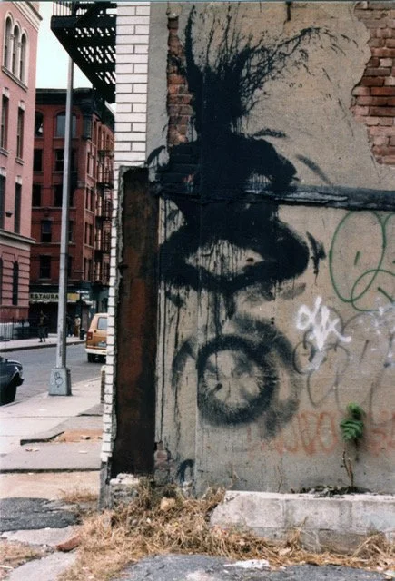 Richard Hamblelton street art in Freeman Alley in the 1980s. Photo courtesy Jimmy Wright