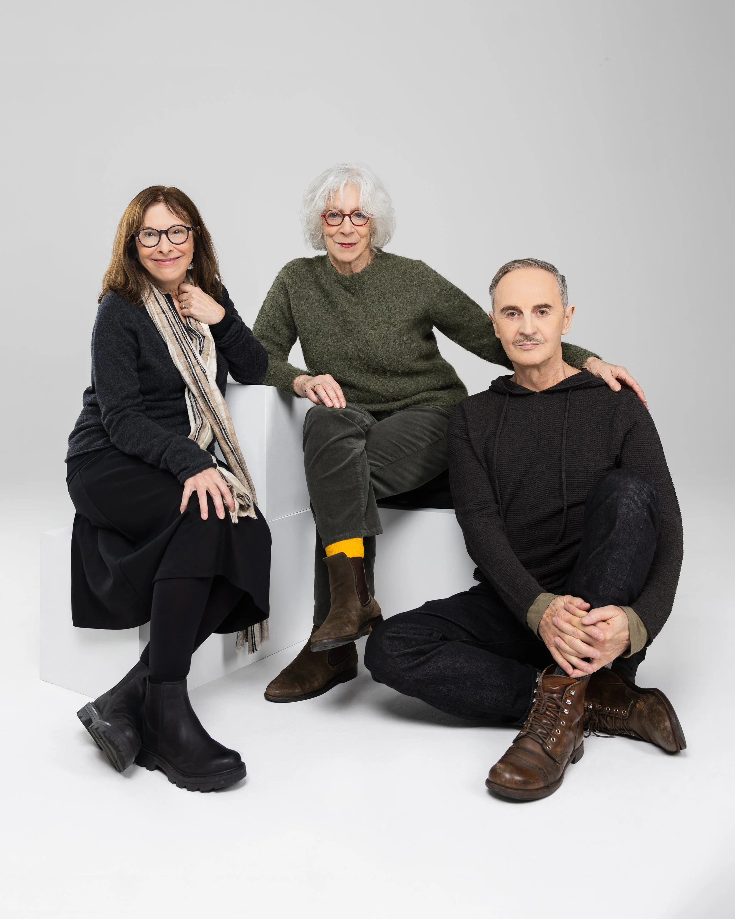 Bughouse, the off-Broadway play about outsider legend Henry Darger, is directed by Martha Clarke, left, with a script by Pulitzer Prize-winning playwright Beth Henley, center, and stars John Kelly as Darger