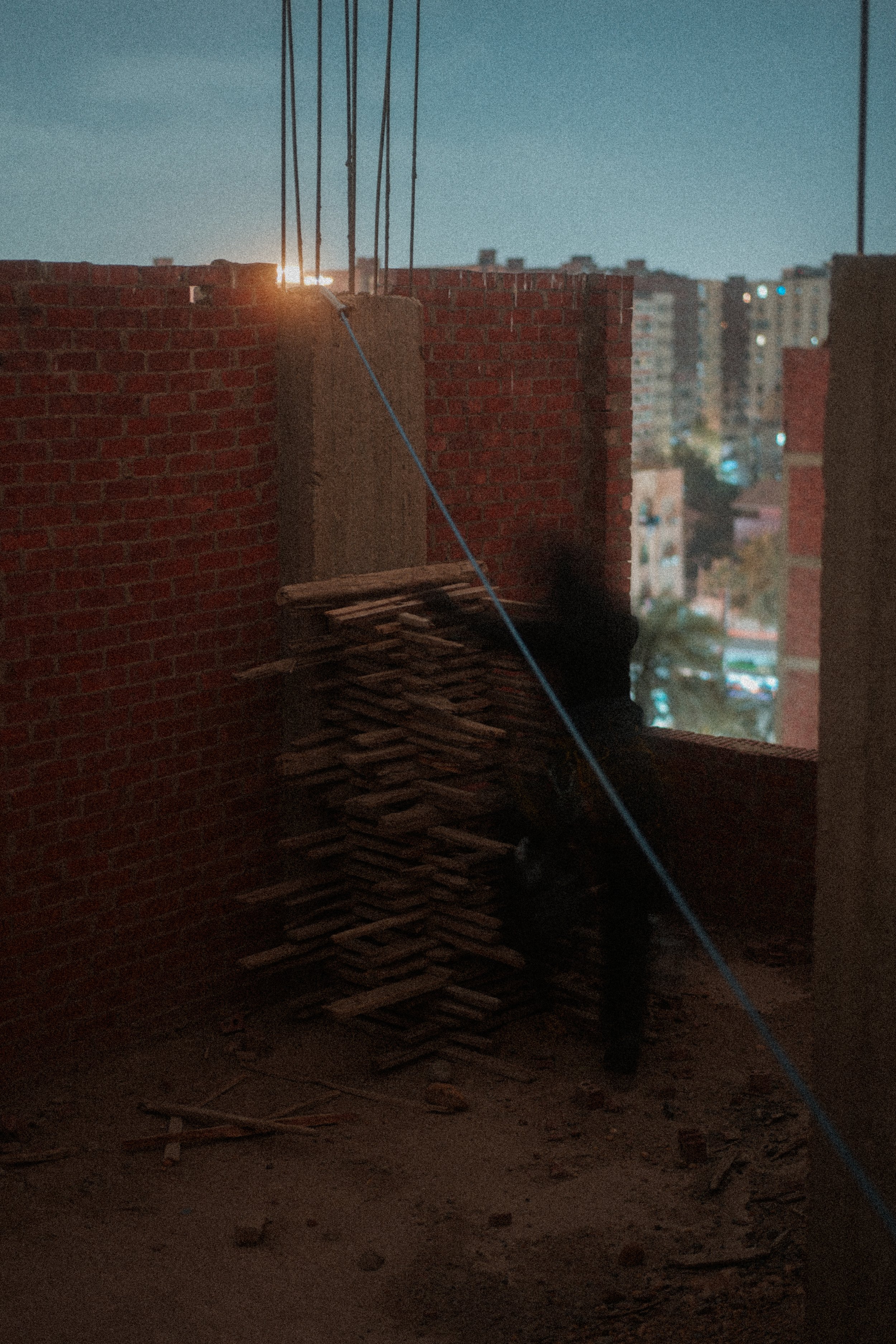 RAMS’ makeshift ladder on the rooftop in Giza, Egypt.