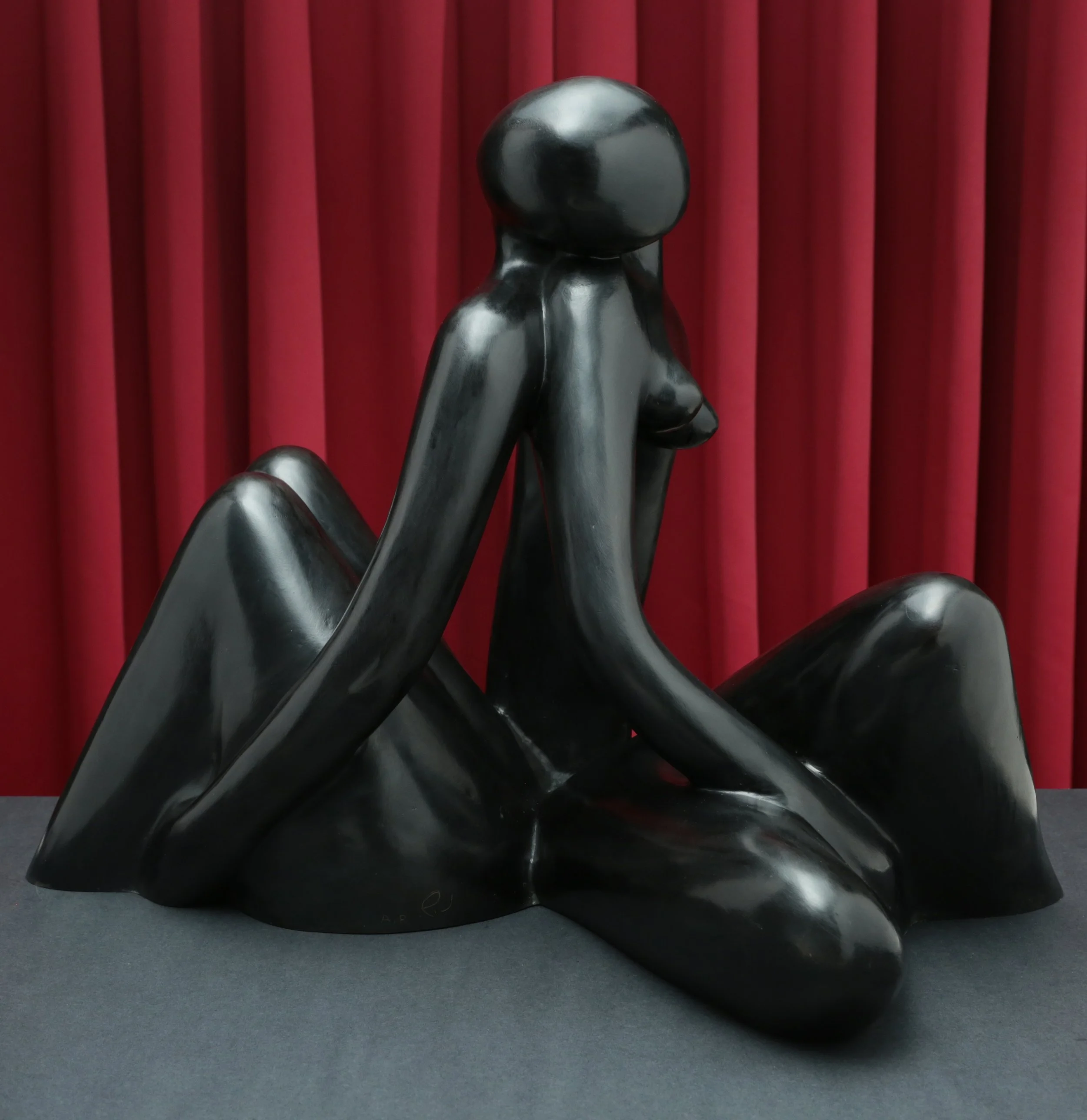 "Dreamers," a bronze sculpture by Noemi Schindler. Glorya purchased this piece in Safed, Israel.