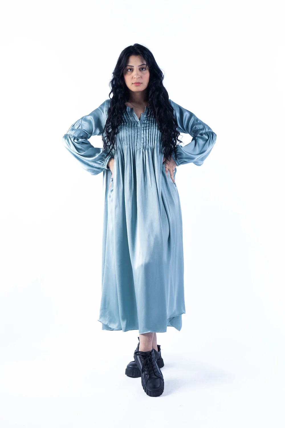 Victorian Pleated Dress  Sherezaad Anwar Apparel